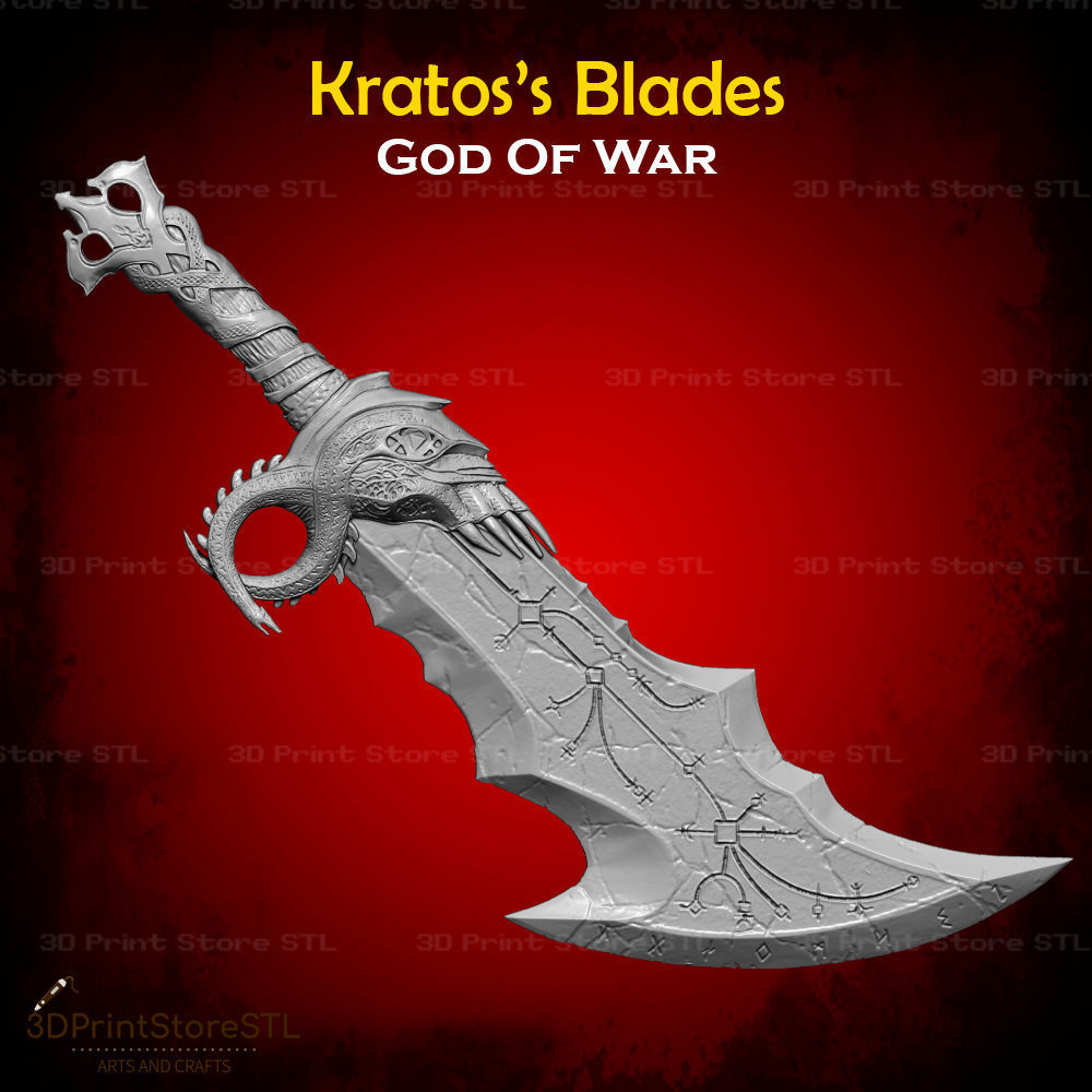 Blades of Chaos Cosplay God of War - STL File 3D print model_6