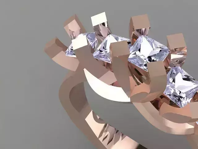 wedding-ring engagement ring with two diamonds