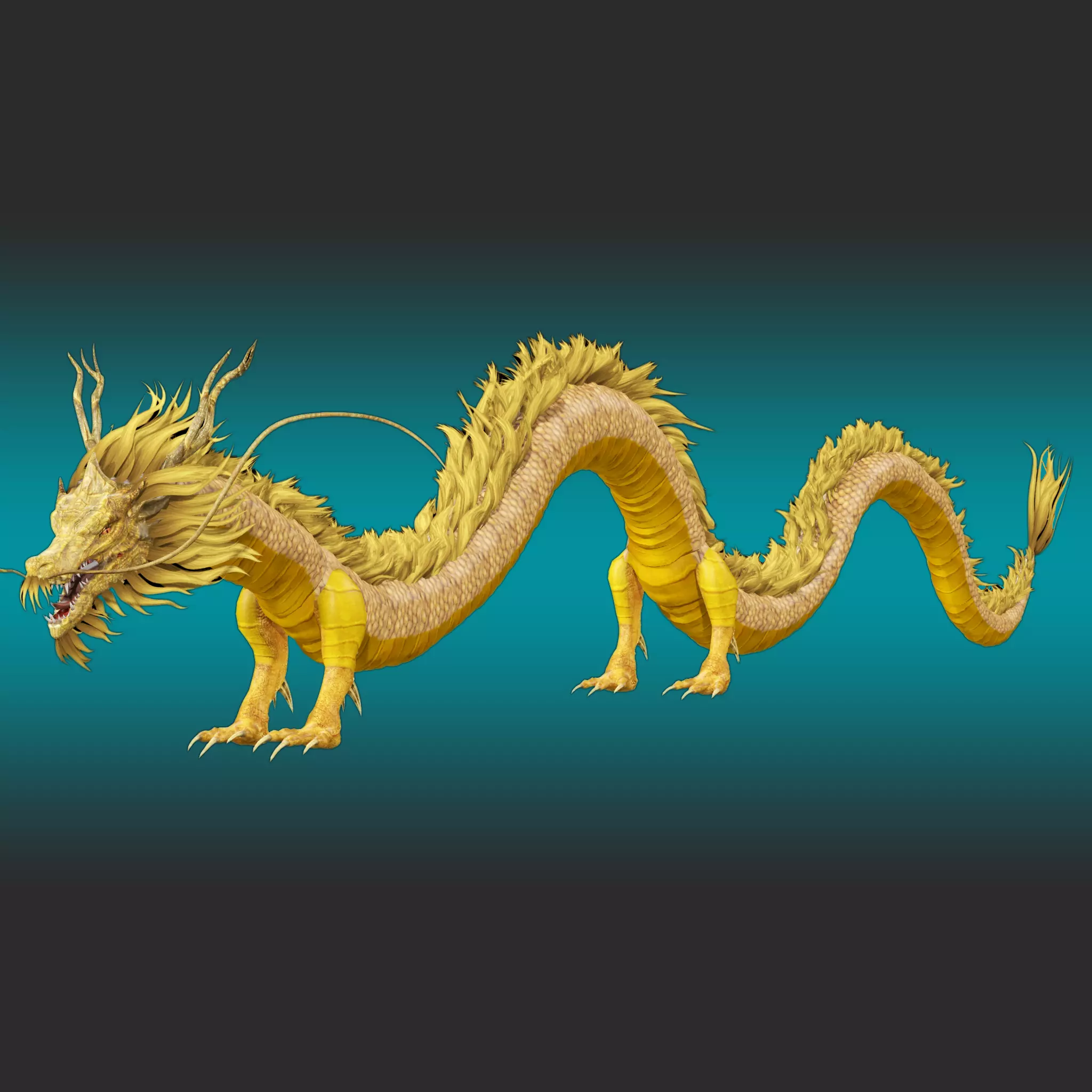  Chinese Dragon Rig 3D model_0