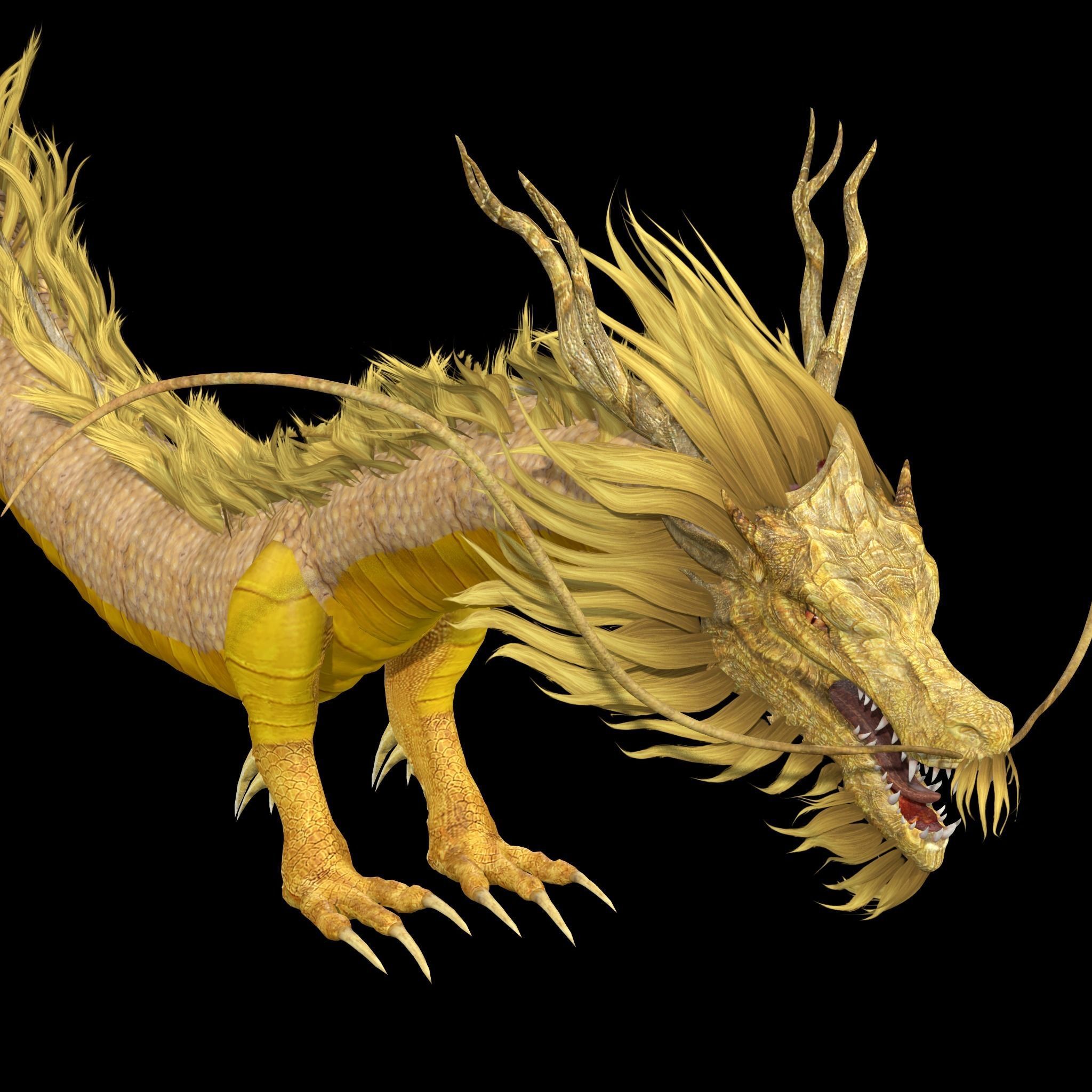  Chinese Dragon Rig 3D model_2