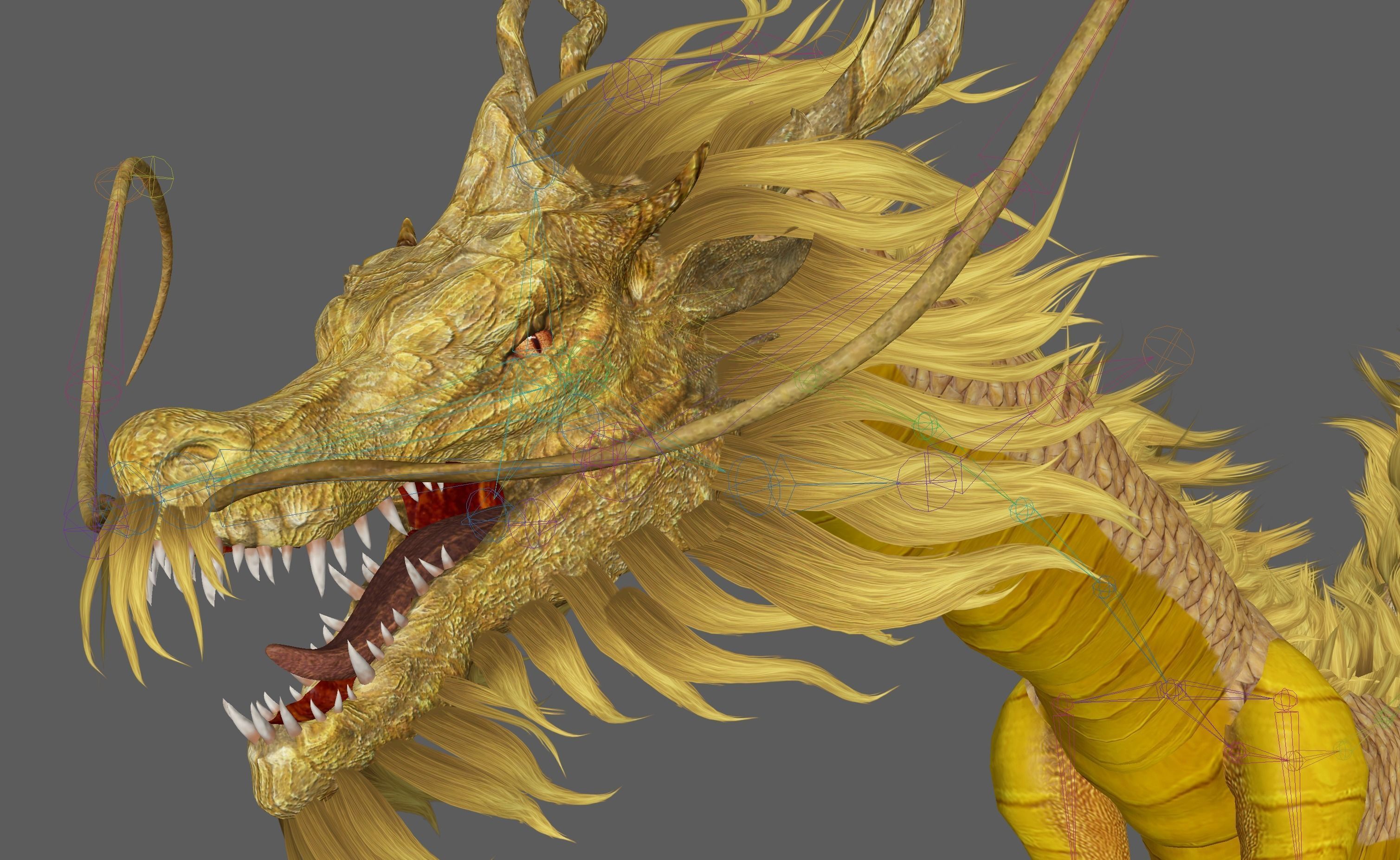  Chinese Dragon Rig 3D model_22