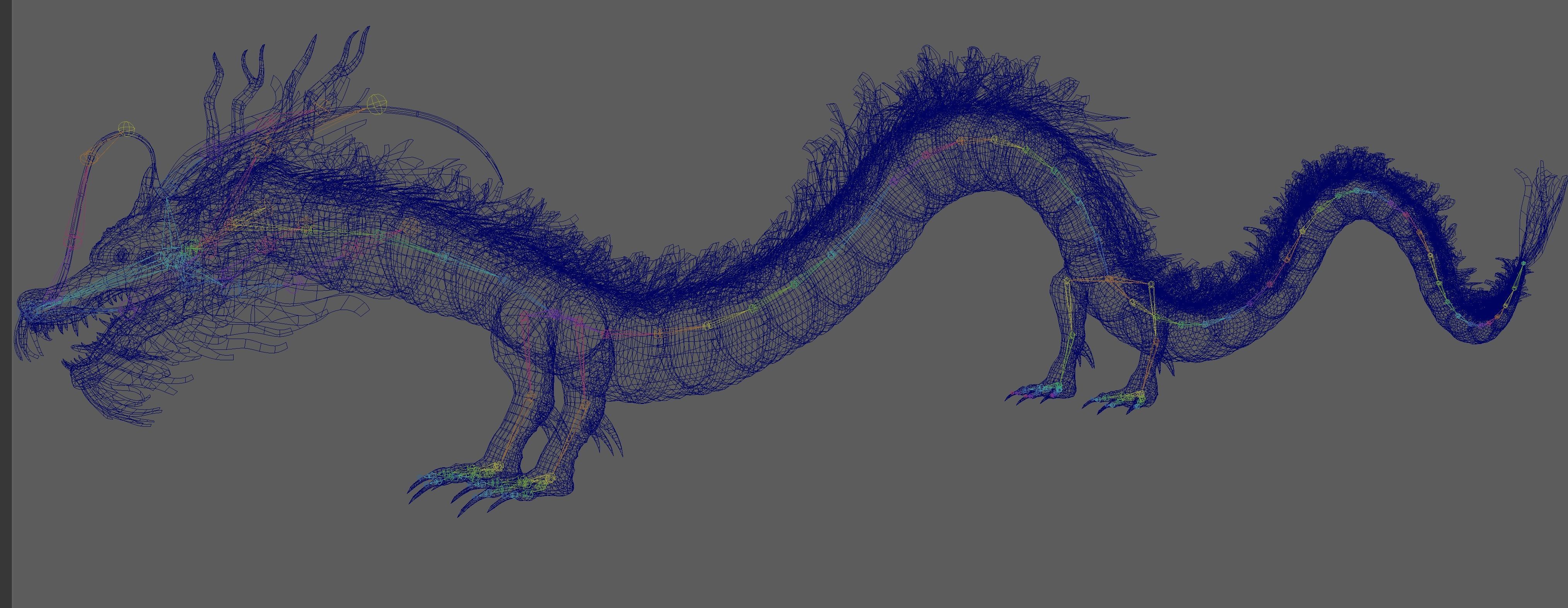  Chinese Dragon Rig 3D model_14