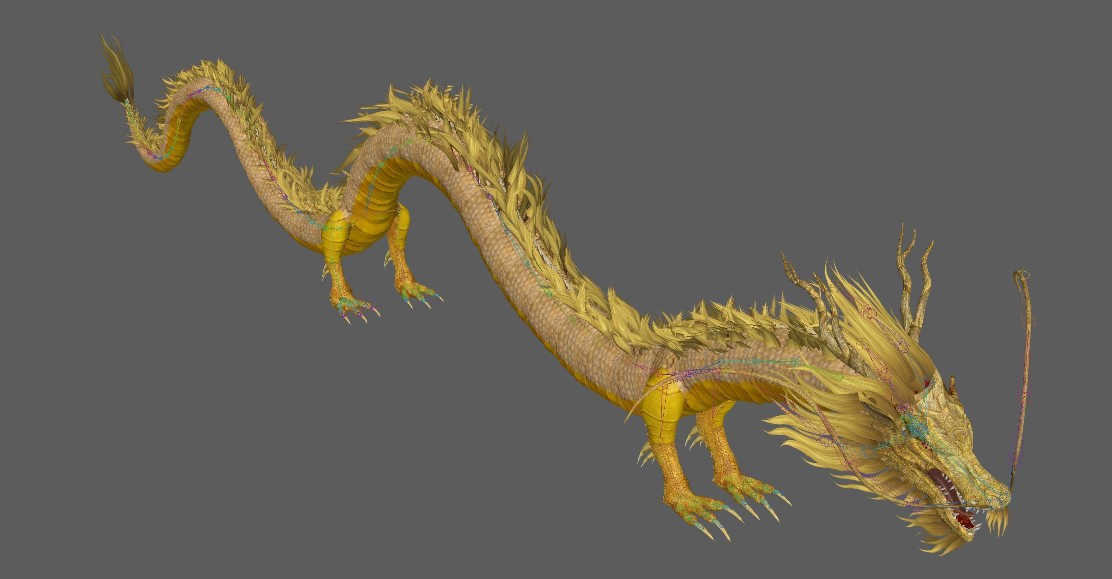  Chinese Dragon Rig 3D model_17