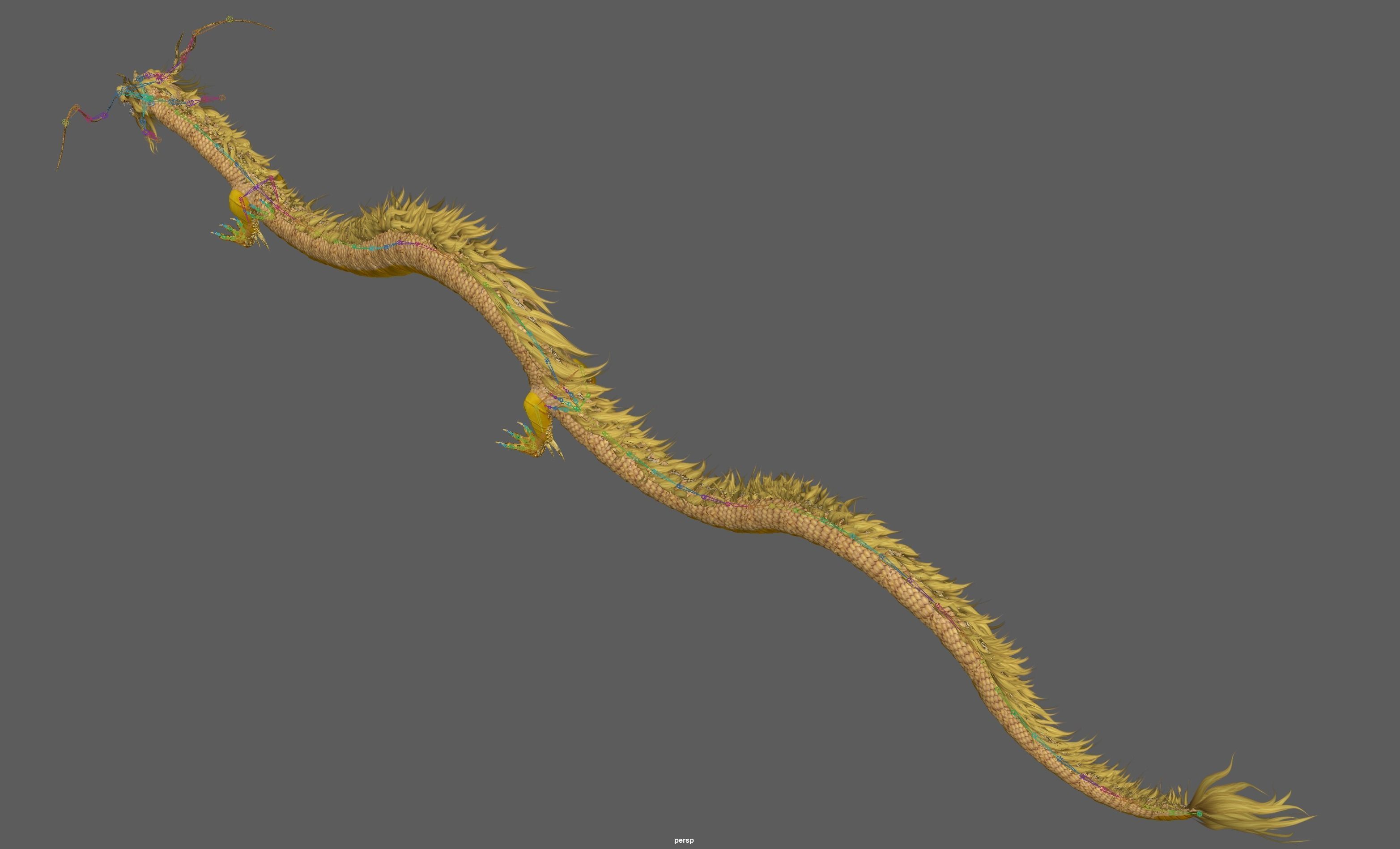  Chinese Dragon Rig 3D model_11