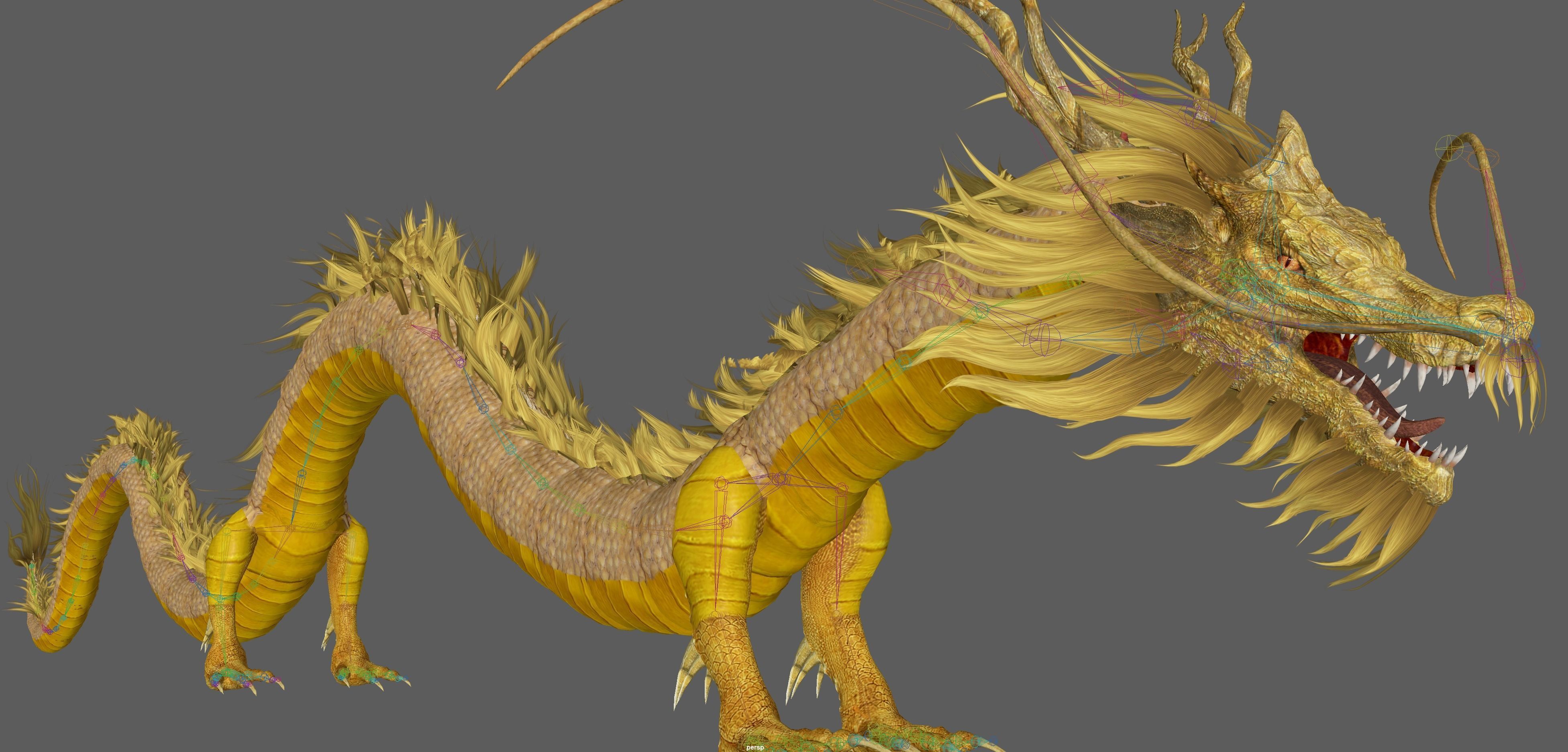  Chinese Dragon Rig 3D model_20
