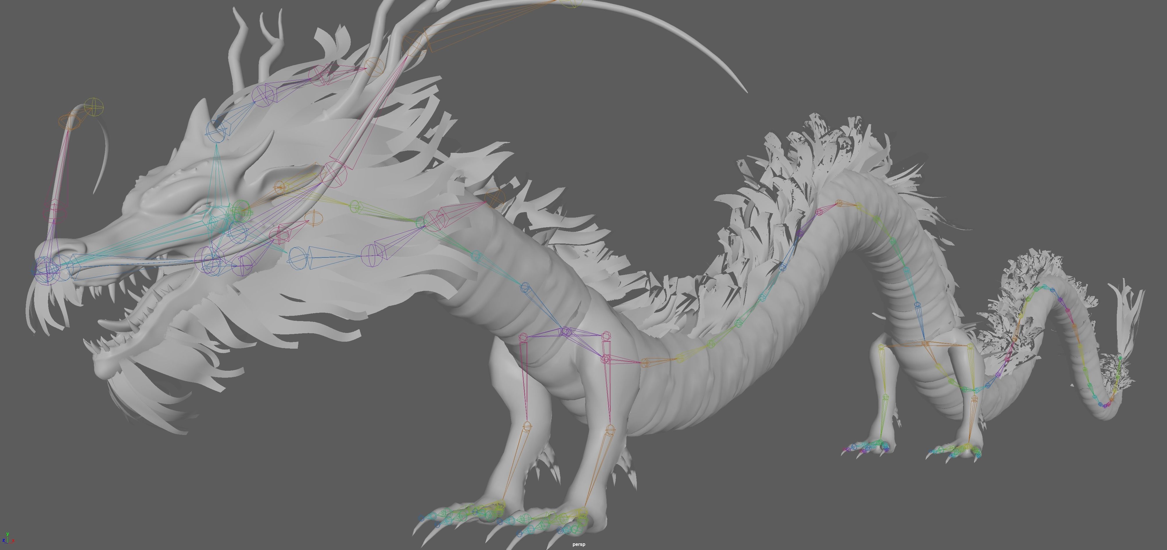  Chinese Dragon Rig 3D model_10