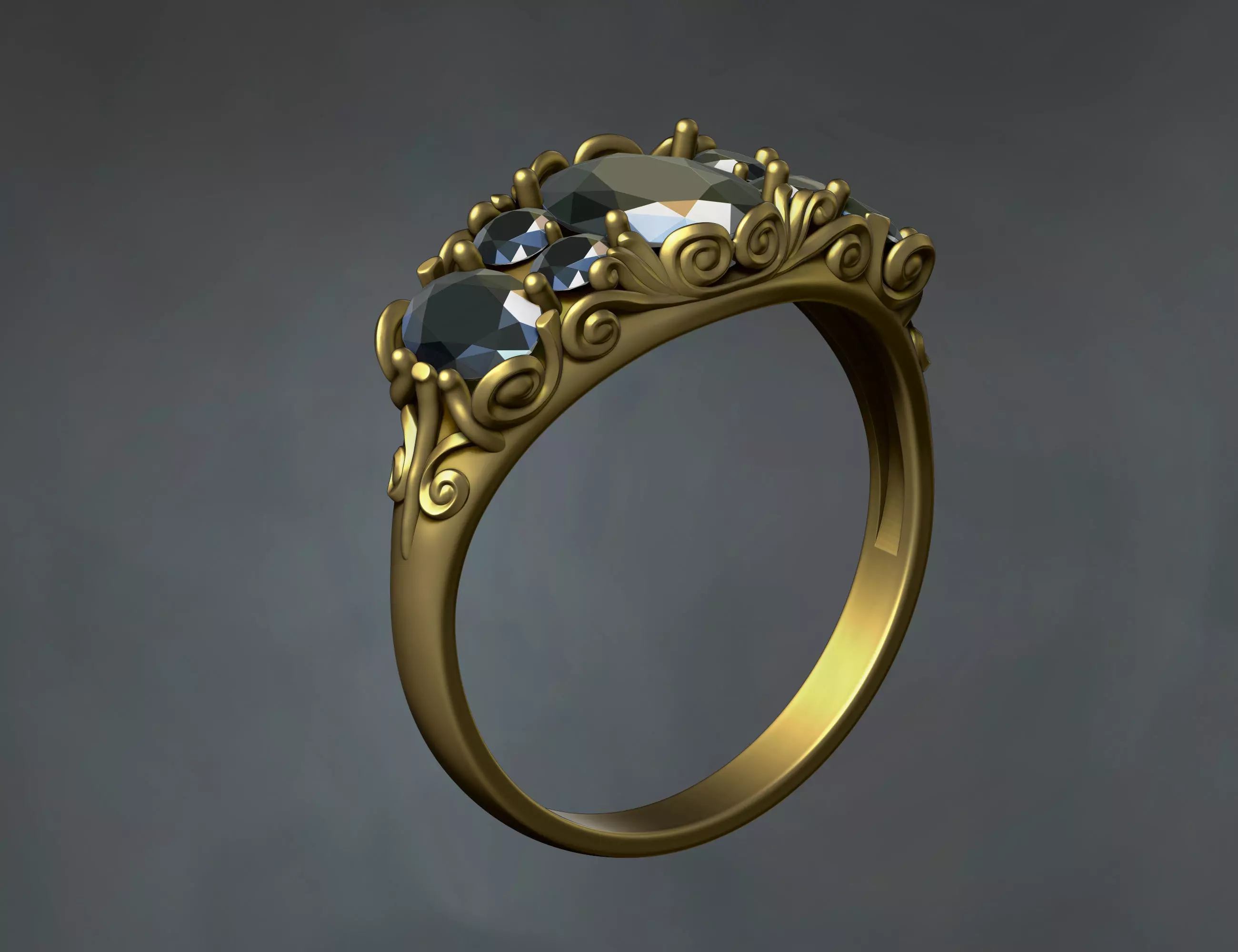 Diamond Wedding Ring Free 3D print model