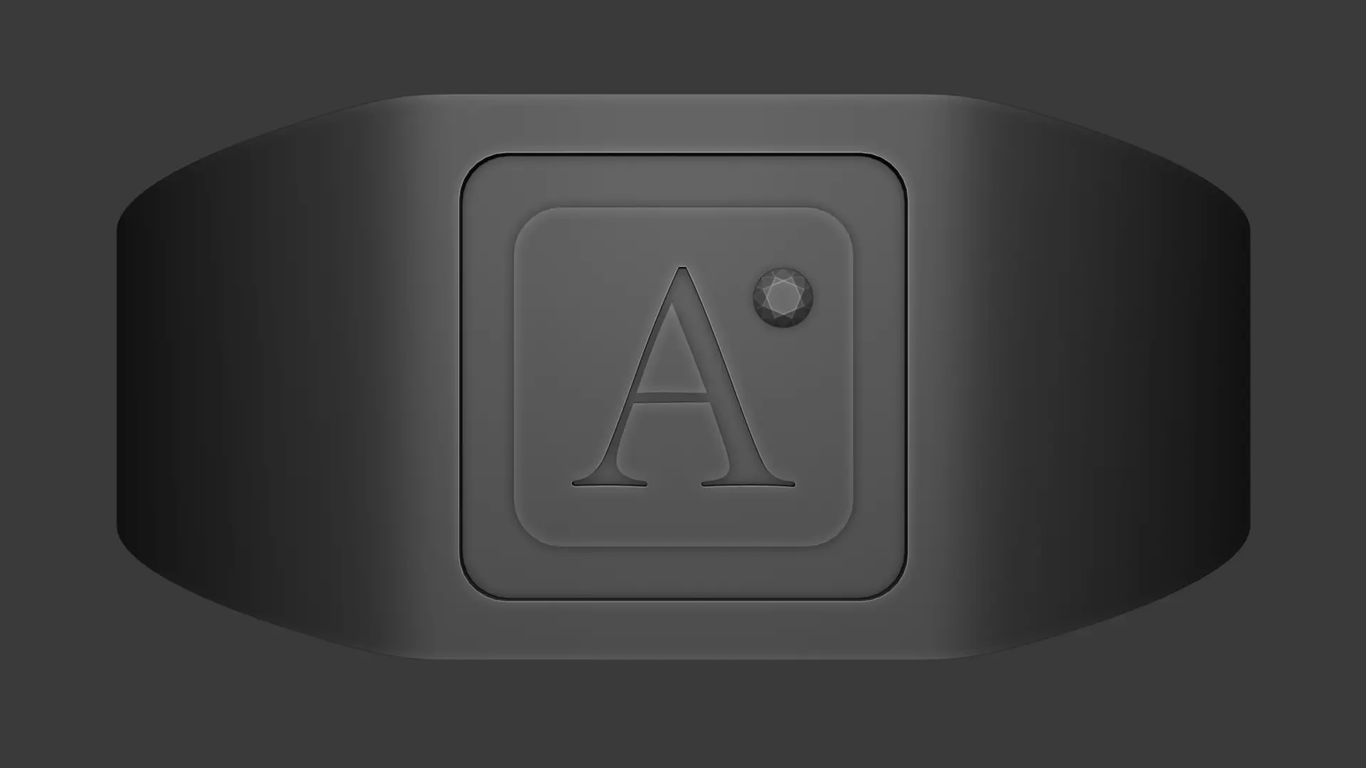 letter pattern ring 3D print model_0