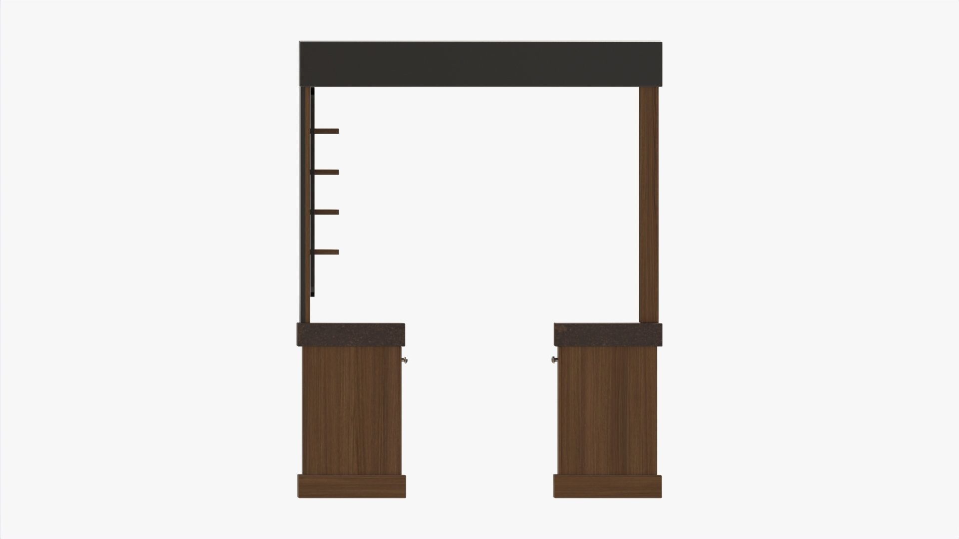 Booth Stand Kiosk with Roof 01 3D model_5
