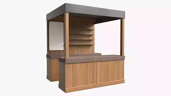 Booth Stand Kiosk with Roof 01