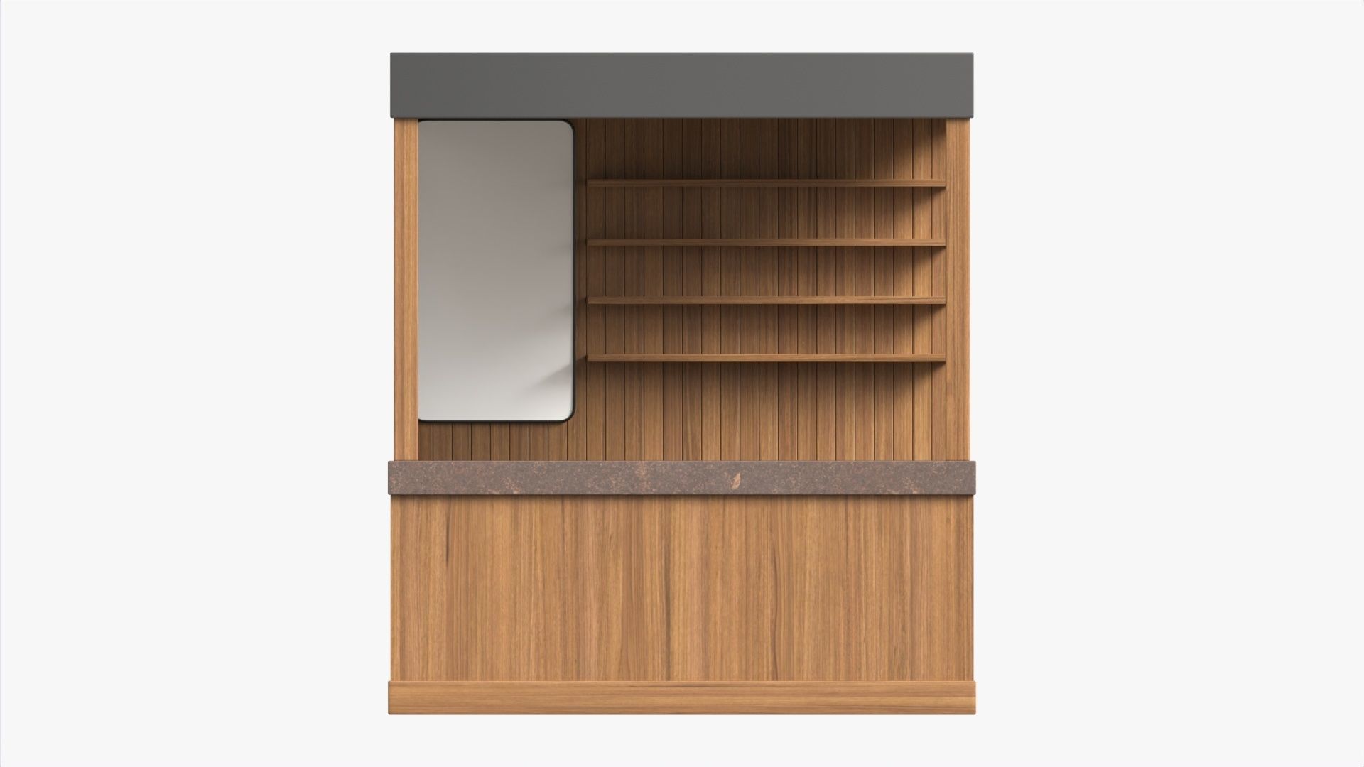 Booth Stand Kiosk with Roof 01 3D model_4