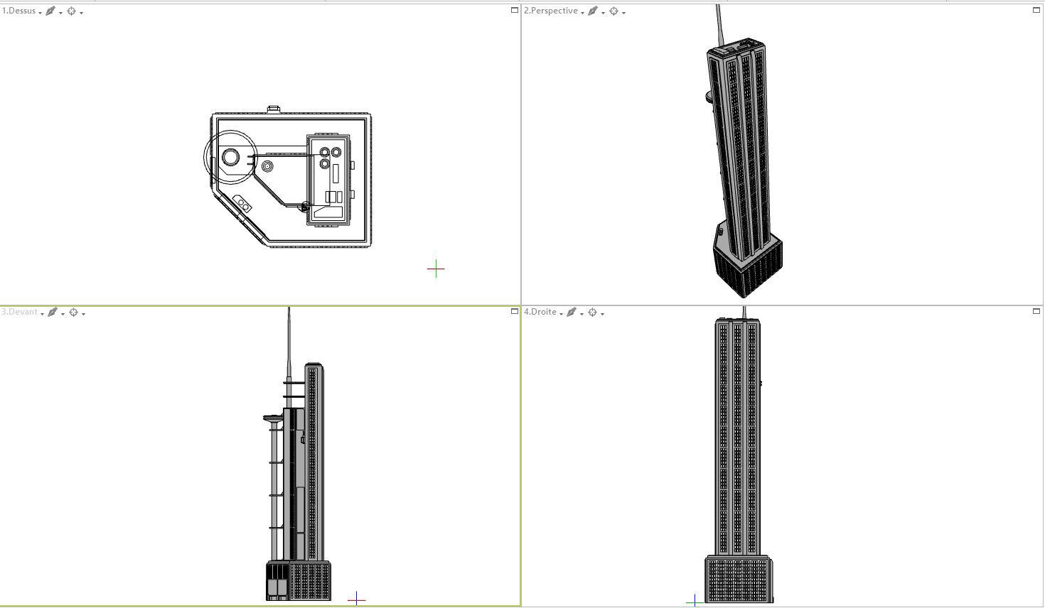 Sci-fi Buildings Kitbash with materials - Futuristic Cyberpunk 3D model_12