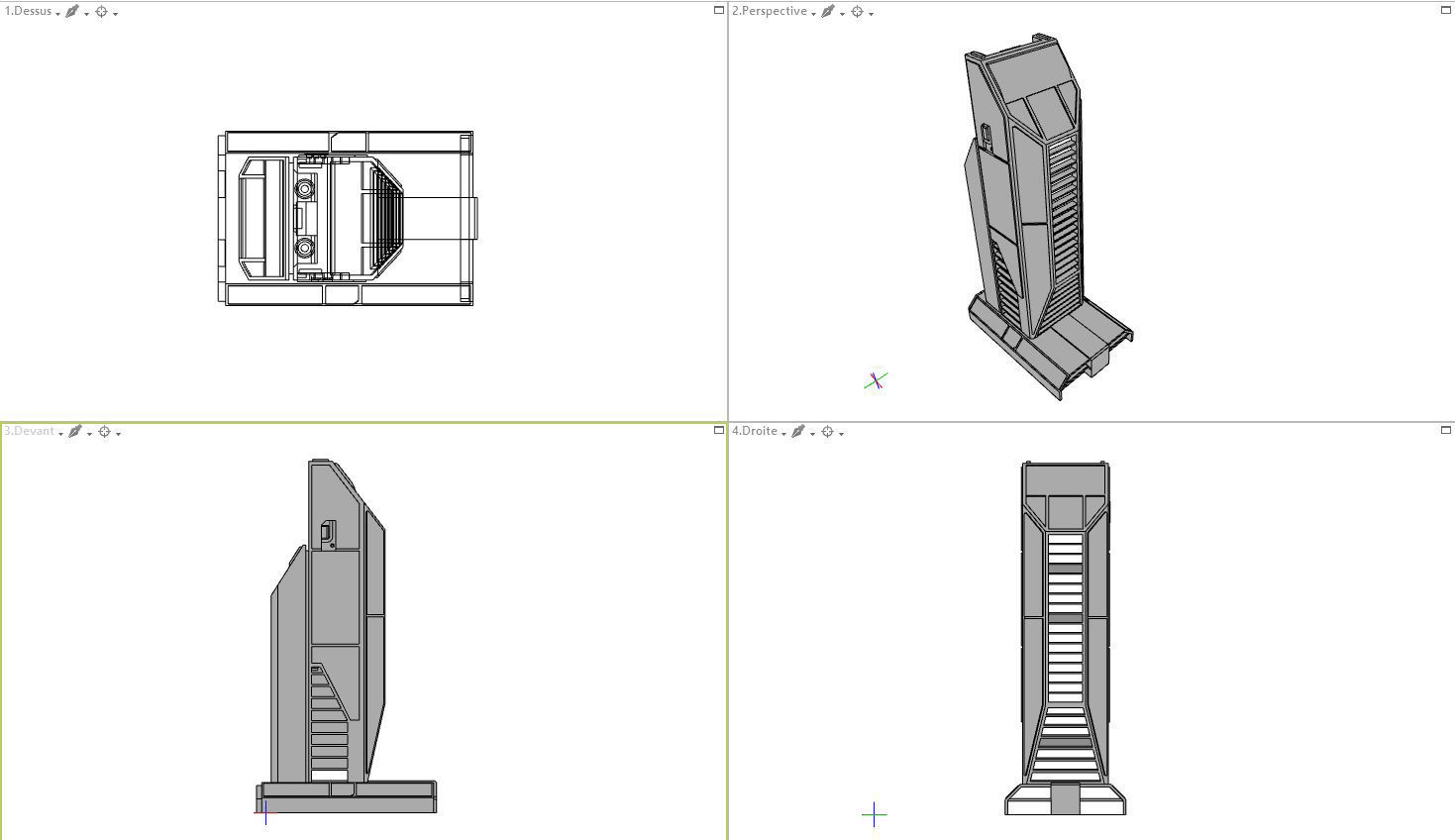 Sci-fi Buildings Kitbash with materials - Futuristic Cyberpunk 3D model_11
