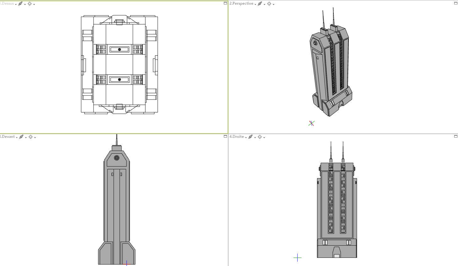 Sci-fi Buildings Kitbash with materials - Futuristic Cyberpunk 3D model_7