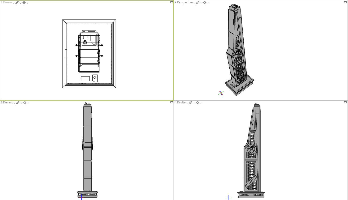 Sci-fi Buildings Kitbash with materials - Futuristic Cyberpunk 3D model_14