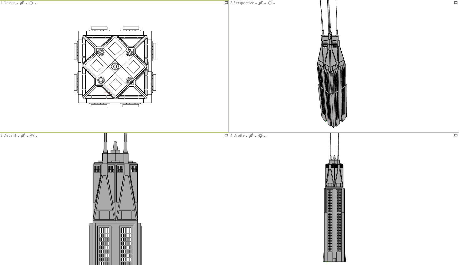 Sci-fi Buildings Kitbash with materials - Futuristic Cyberpunk 3D model_16