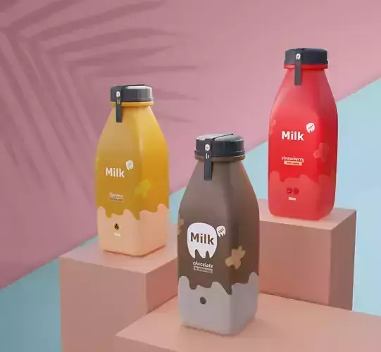 Milk bottle 3d model 3D model