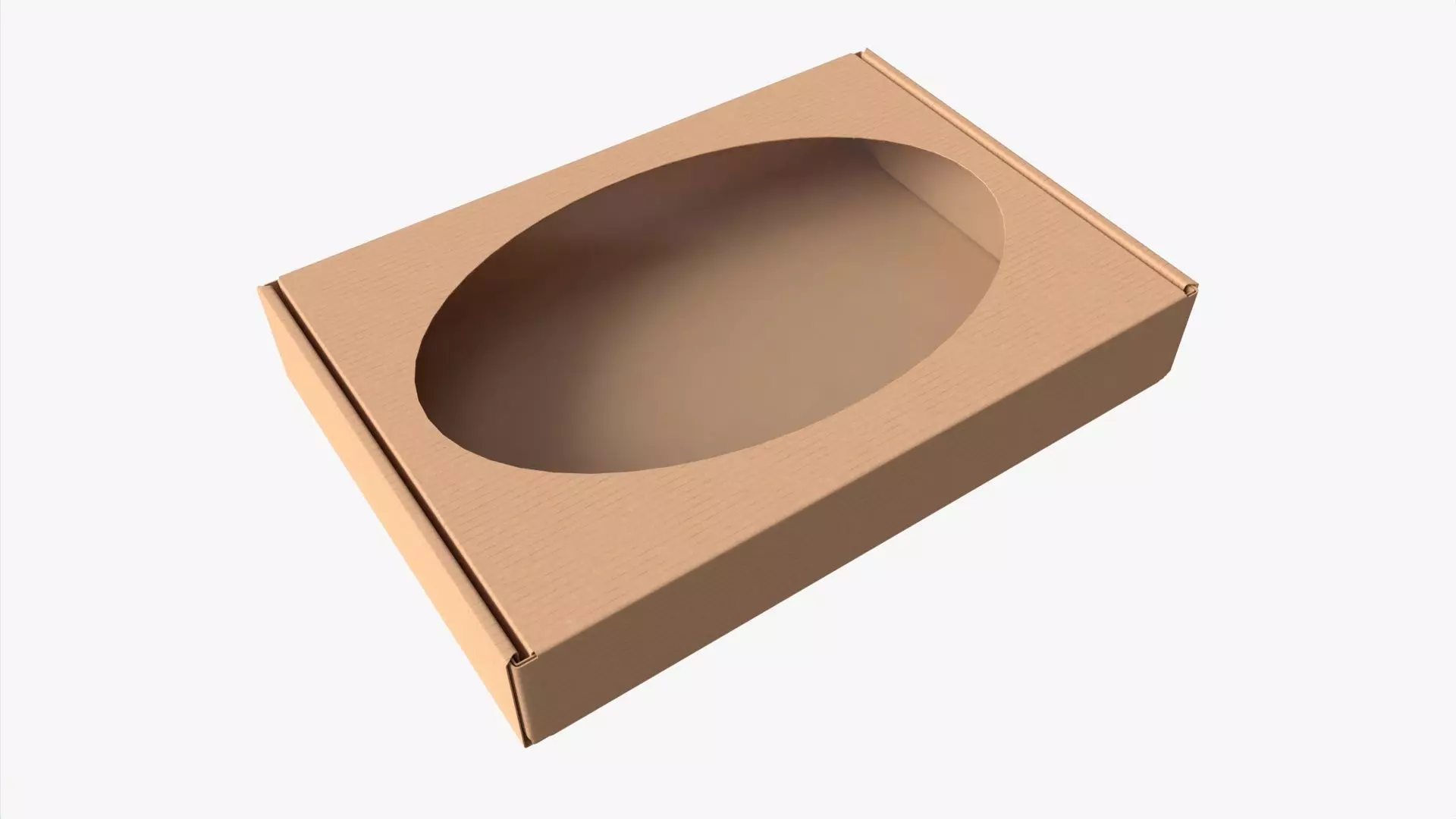 Corrugated Cardboard Box with Window 01 3D model_0