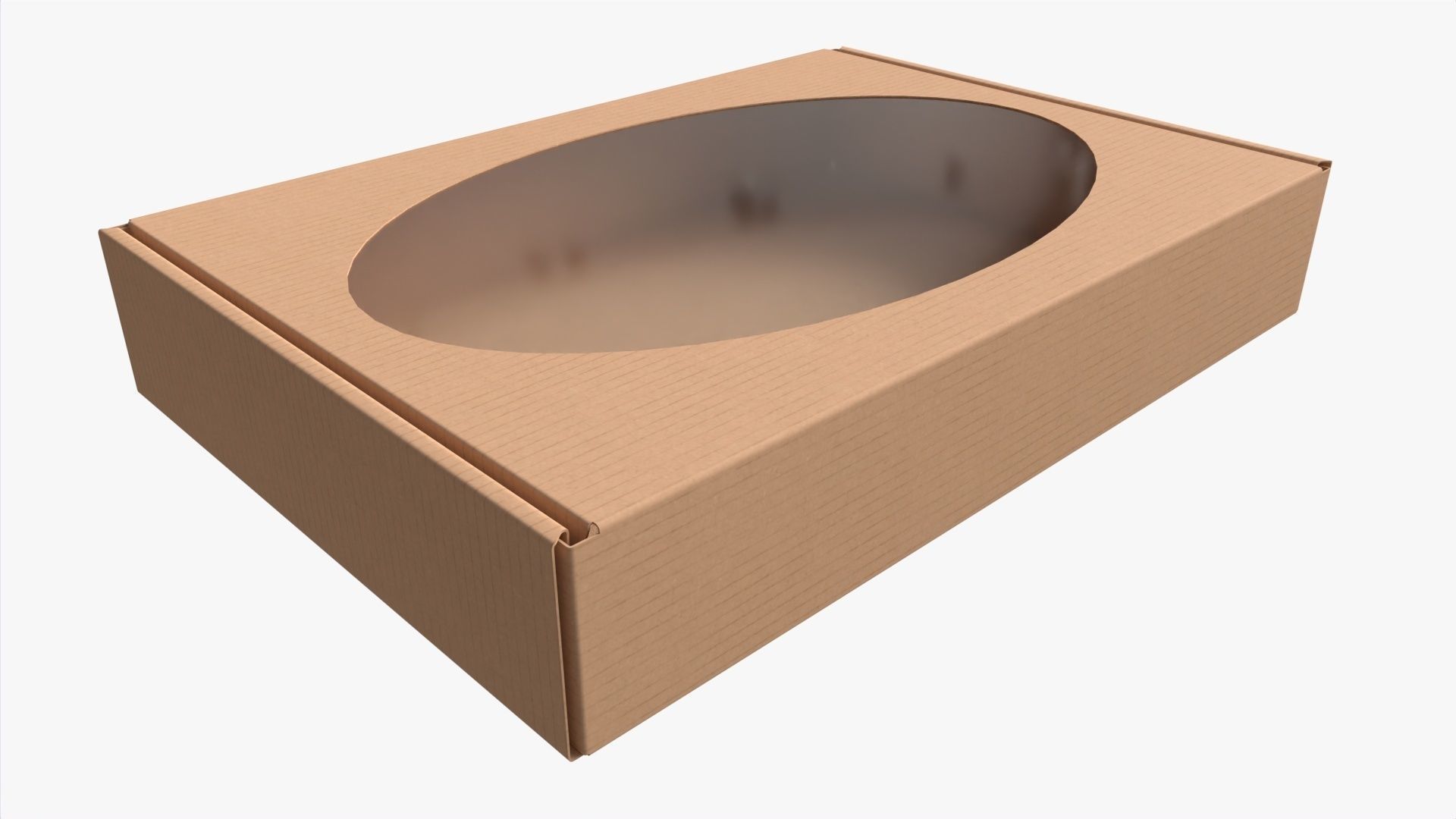 Corrugated Cardboard Box with Window 01 3D model_1