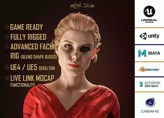 High Quality Realistic Red Dress Woman Low-poly 3D model High Quality Realistic Red Dress Woman Low-poly 3D model