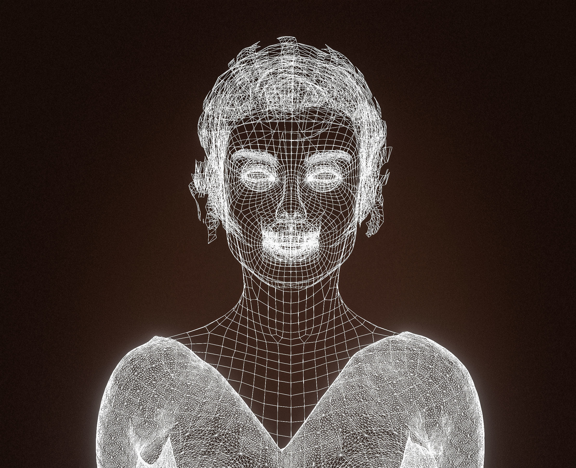 High Quality Realistic Red Dress Woman Low-poly 3D model_19