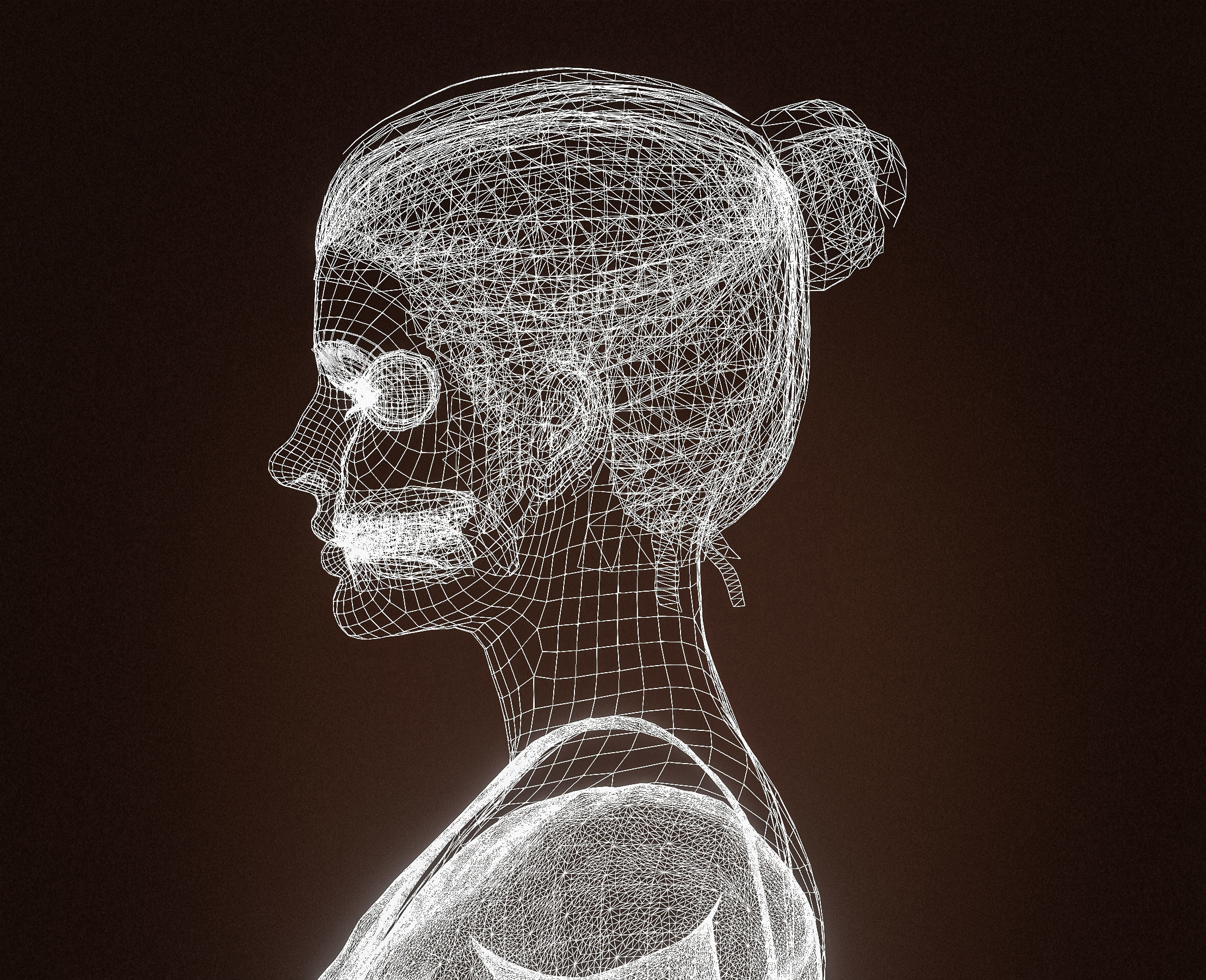 High Quality Realistic Red Dress Woman Low-poly 3D model_20