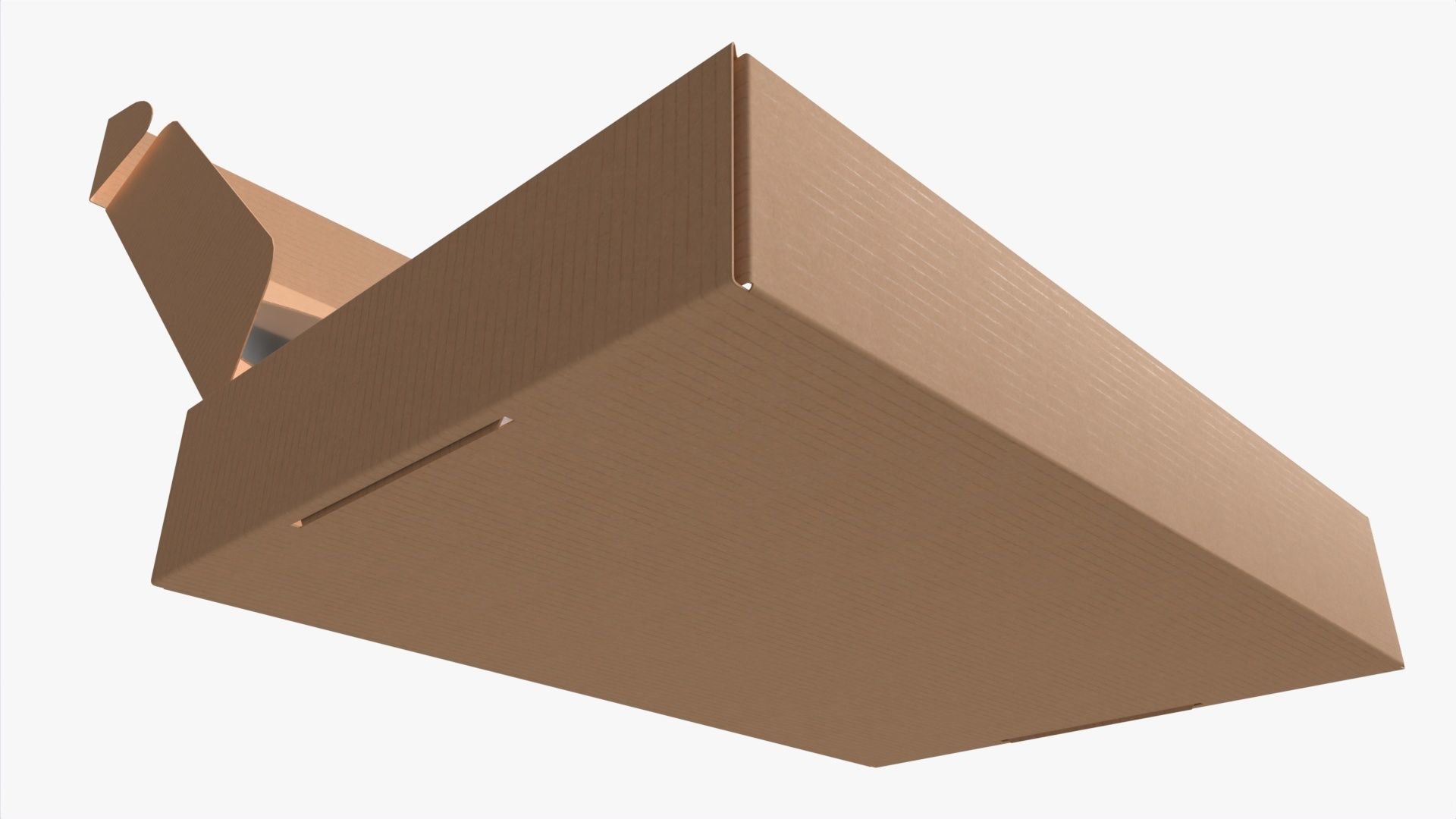 Corrugated Cardboard Box with Window 01 Open 3D model_3