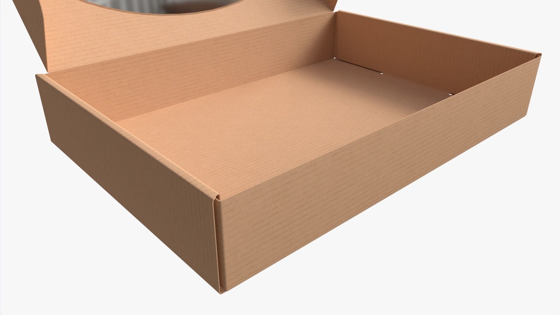 Corrugated Cardboard Box with Window 01 Open 3D model_2