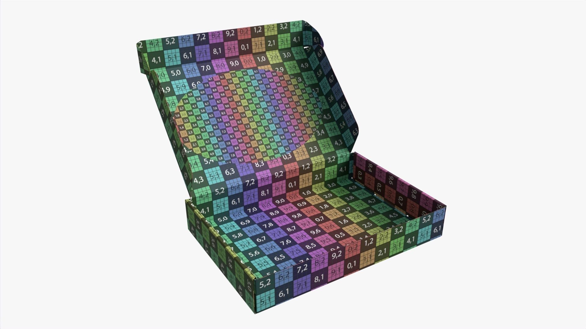 Corrugated Cardboard Box with Window 01 Open 3D model_6