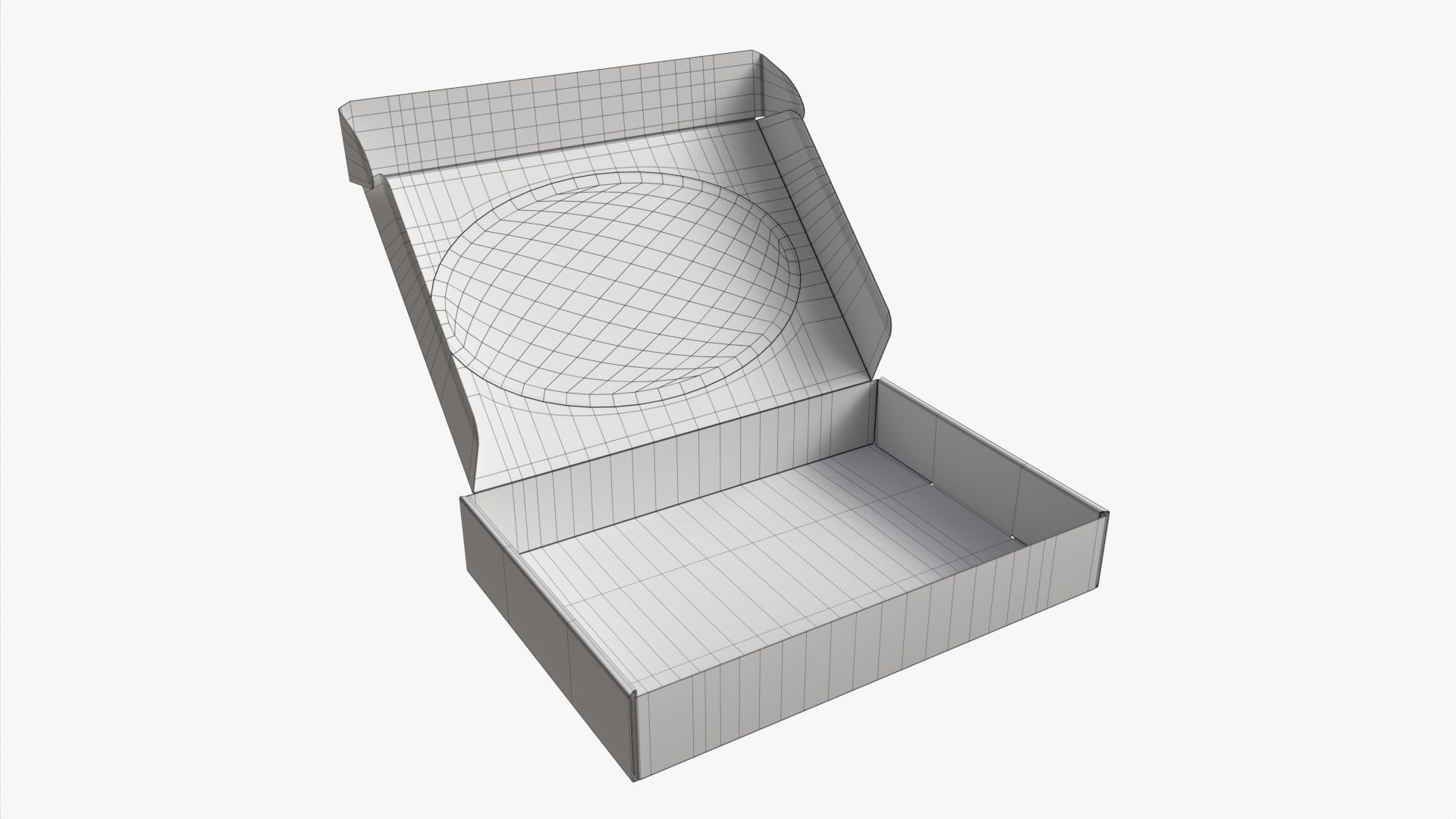 Corrugated Cardboard Box with Window 01 Open 3D model_5