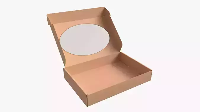 Corrugated Cardboard Box with Window 01 Open