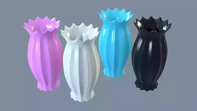 Vases porcelain 3 3D Model Collection