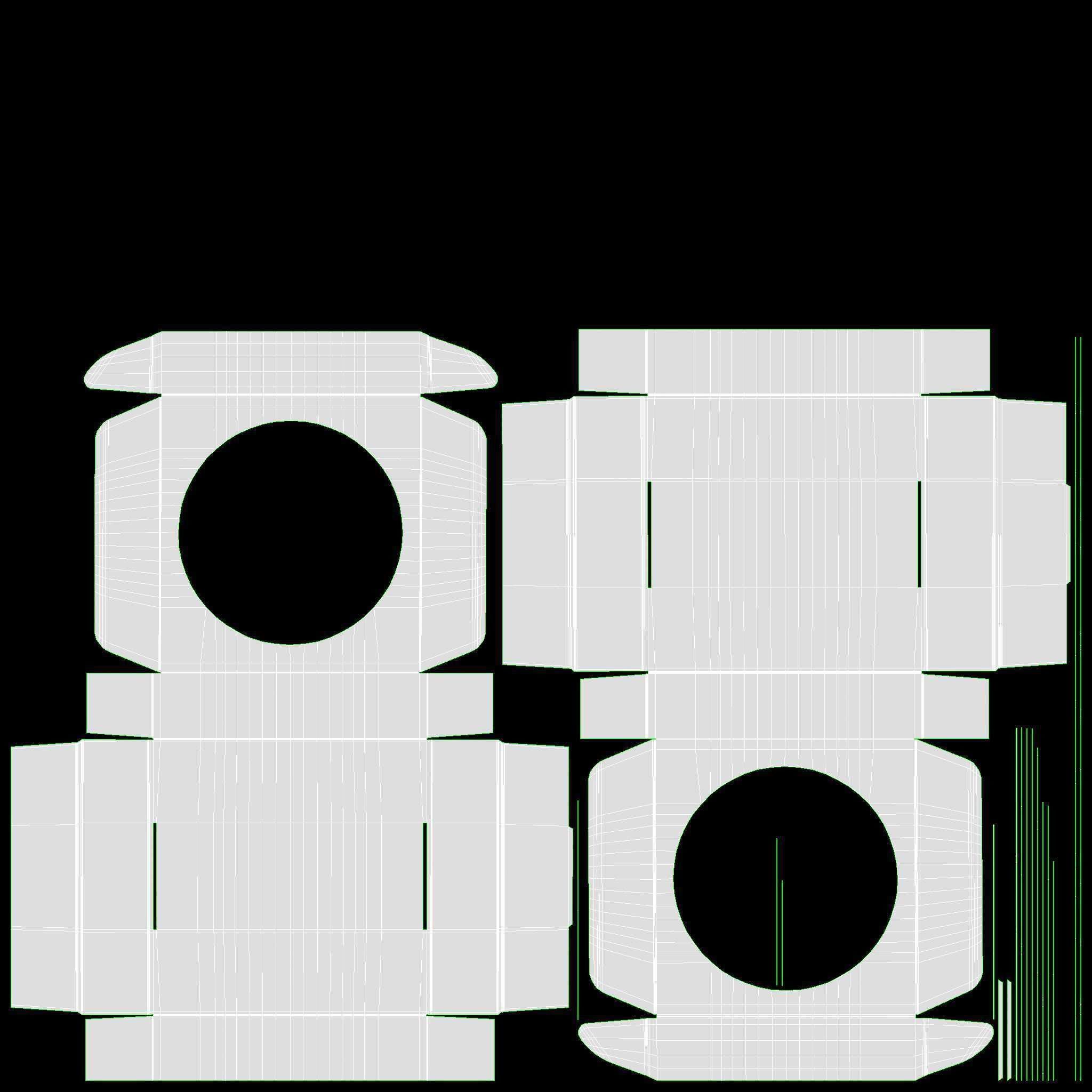 Corrugated Cardboard Box with Window 02 Open 3D model_7