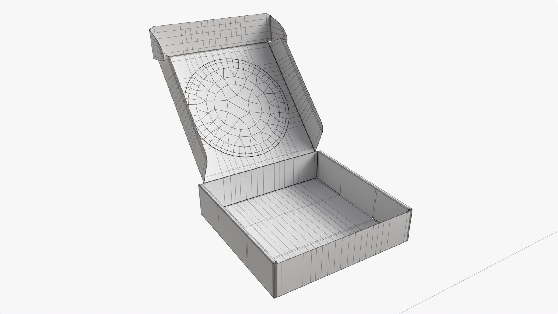 Corrugated Cardboard Box with Window 02 Open 3D model_5
