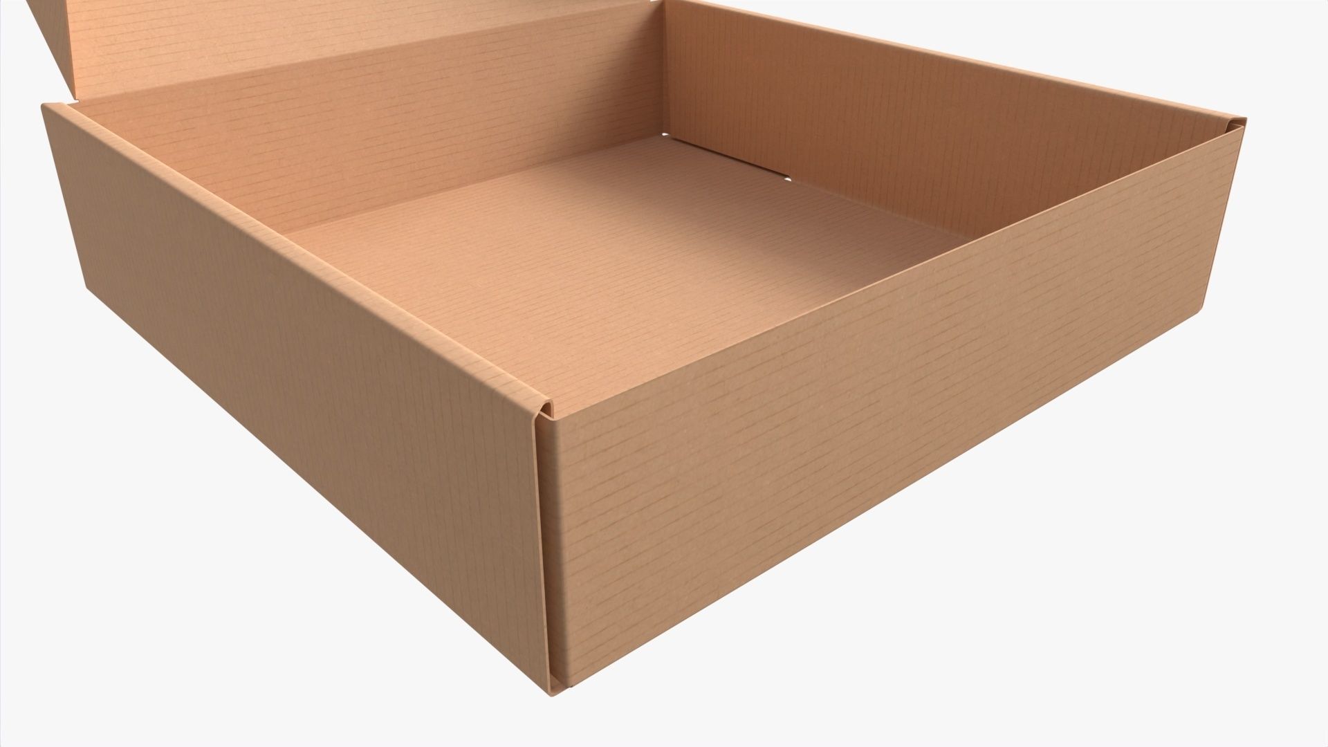 Corrugated Cardboard Box with Window 02 Open 3D model_2