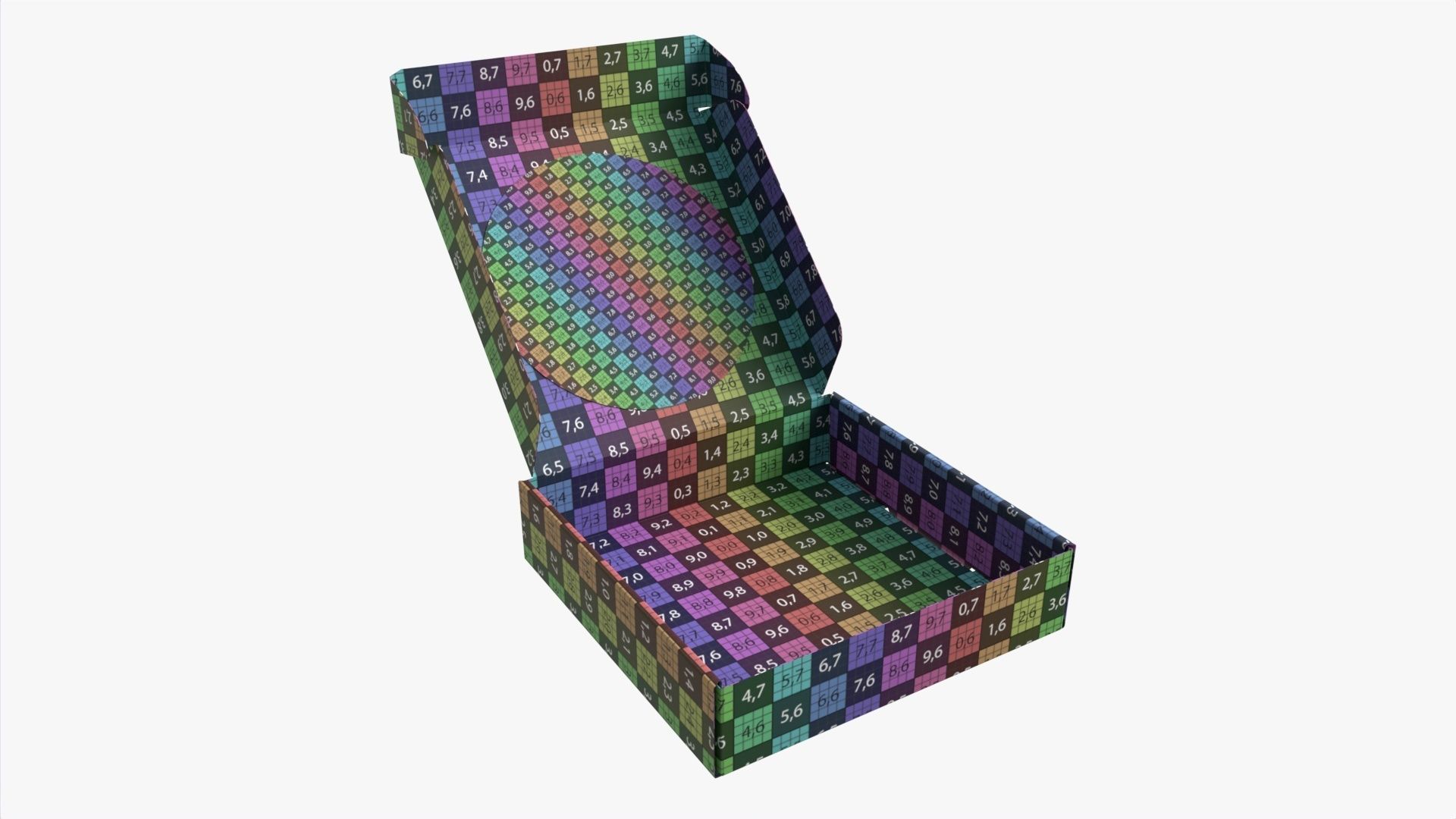 Corrugated Cardboard Box with Window 02 Open 3D model_6