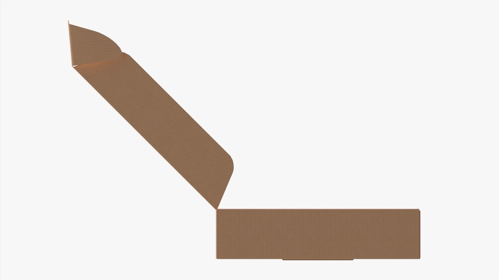 Corrugated Cardboard Box with Window 02 Open 3D model_4