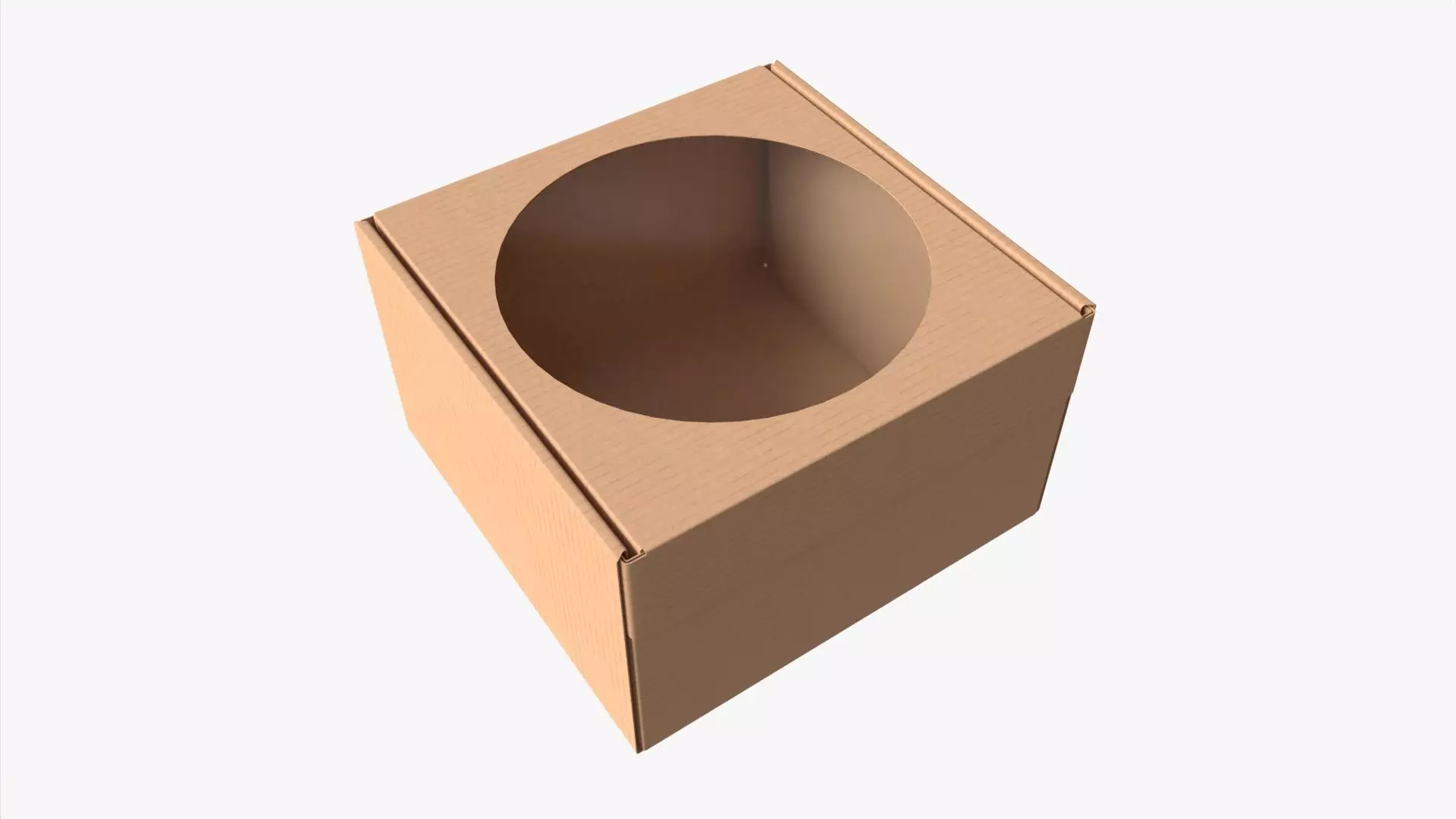 Corrugated Cardboard Box with Window 03 3D model_0