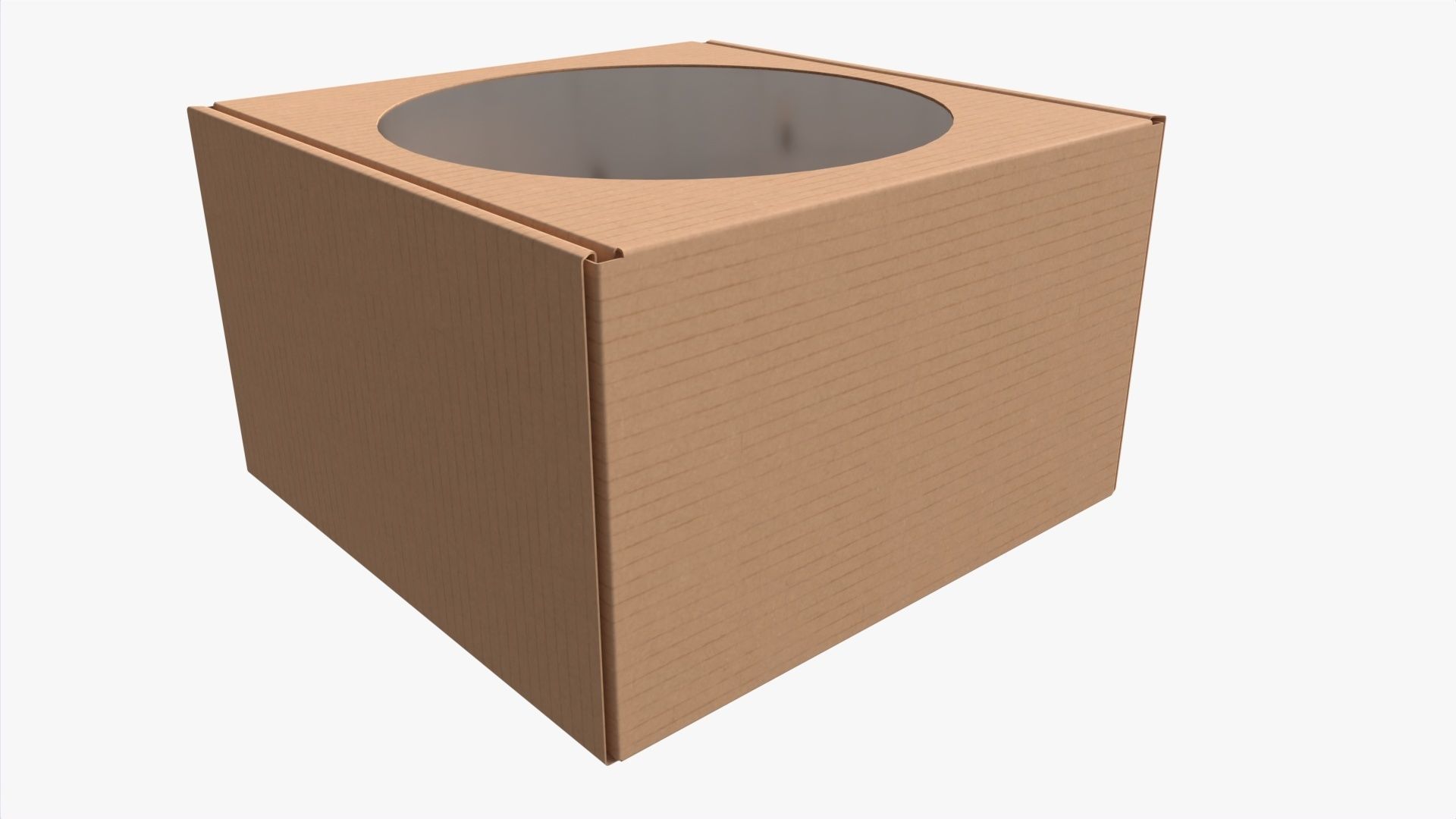 Corrugated Cardboard Box with Window 03 3D model_1