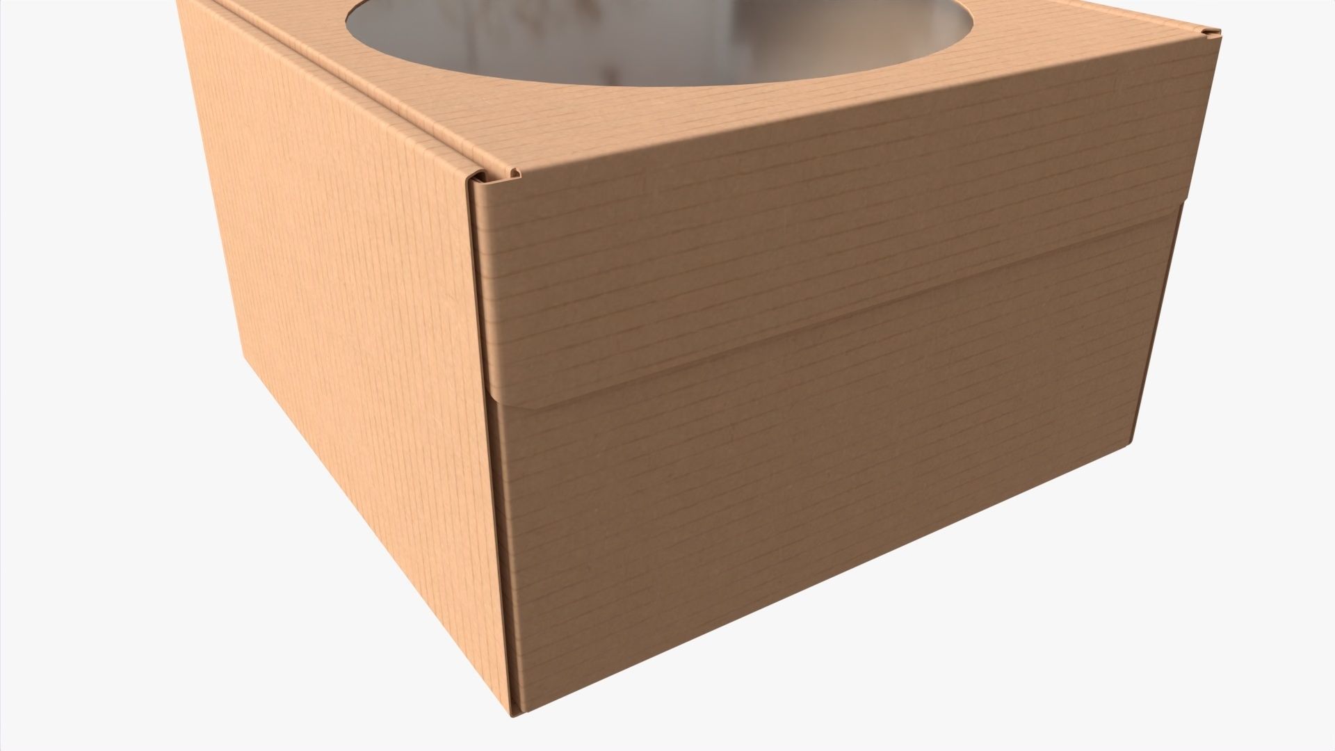 Corrugated Cardboard Box with Window 03 3D model_2