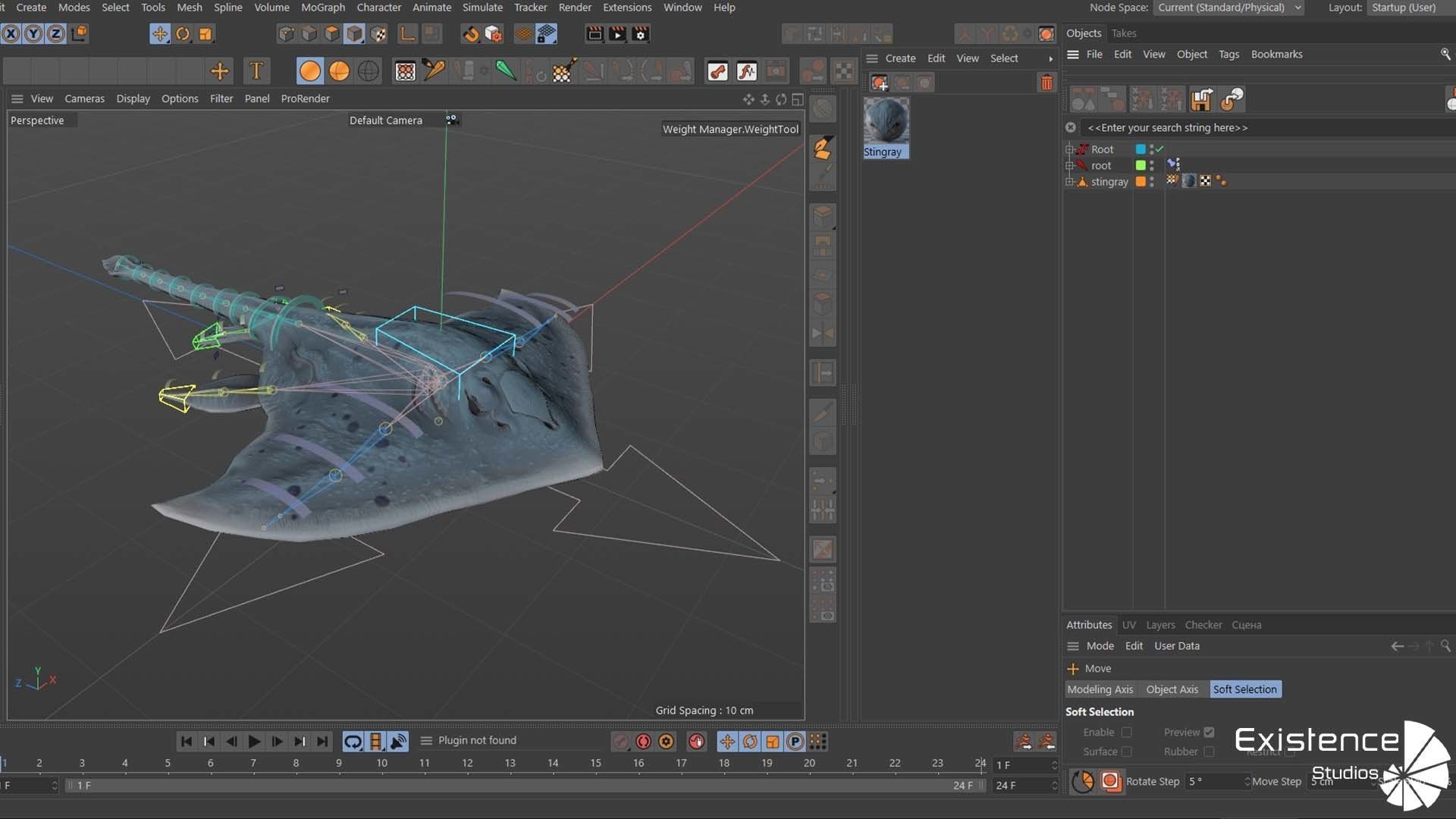 Stingray lowpoly underwater creatures  ocean monster fish - 2 Low-poly 3D model_11