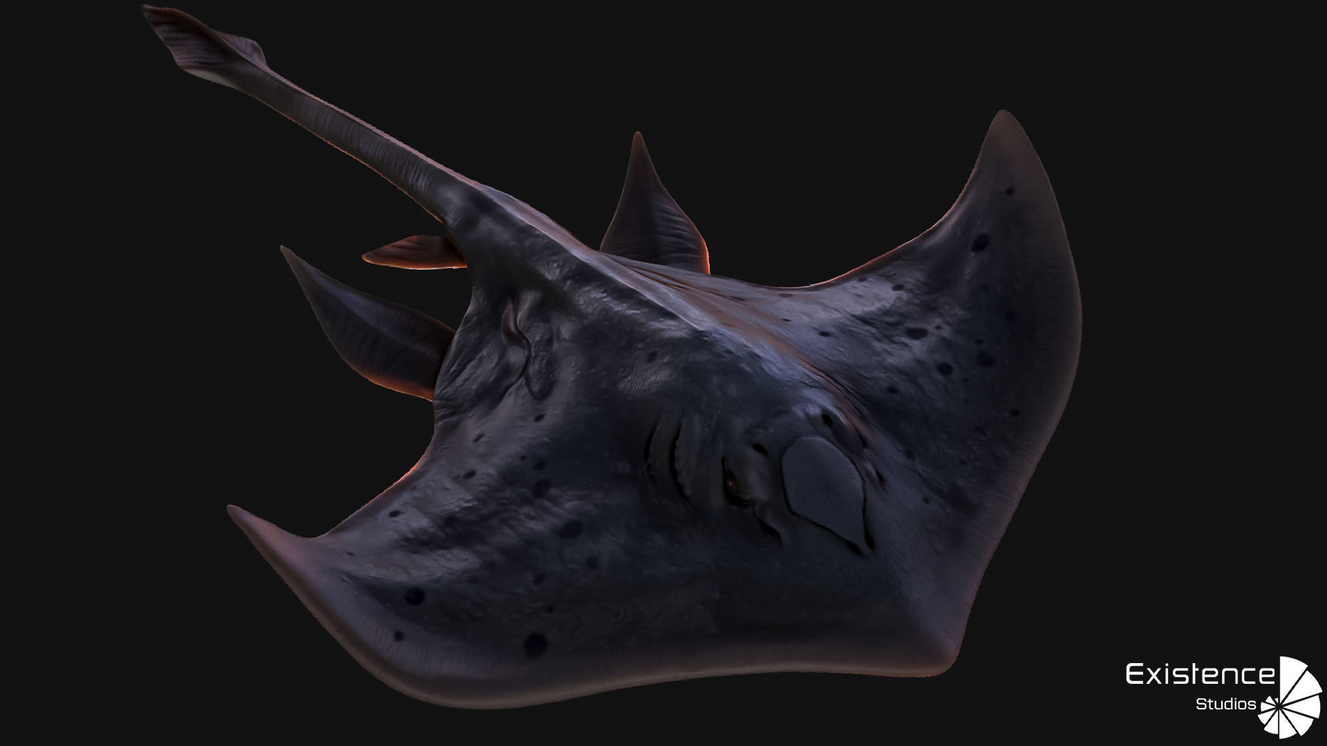 Stingray lowpoly underwater creatures  ocean monster fish - 2 Low-poly 3D model_6