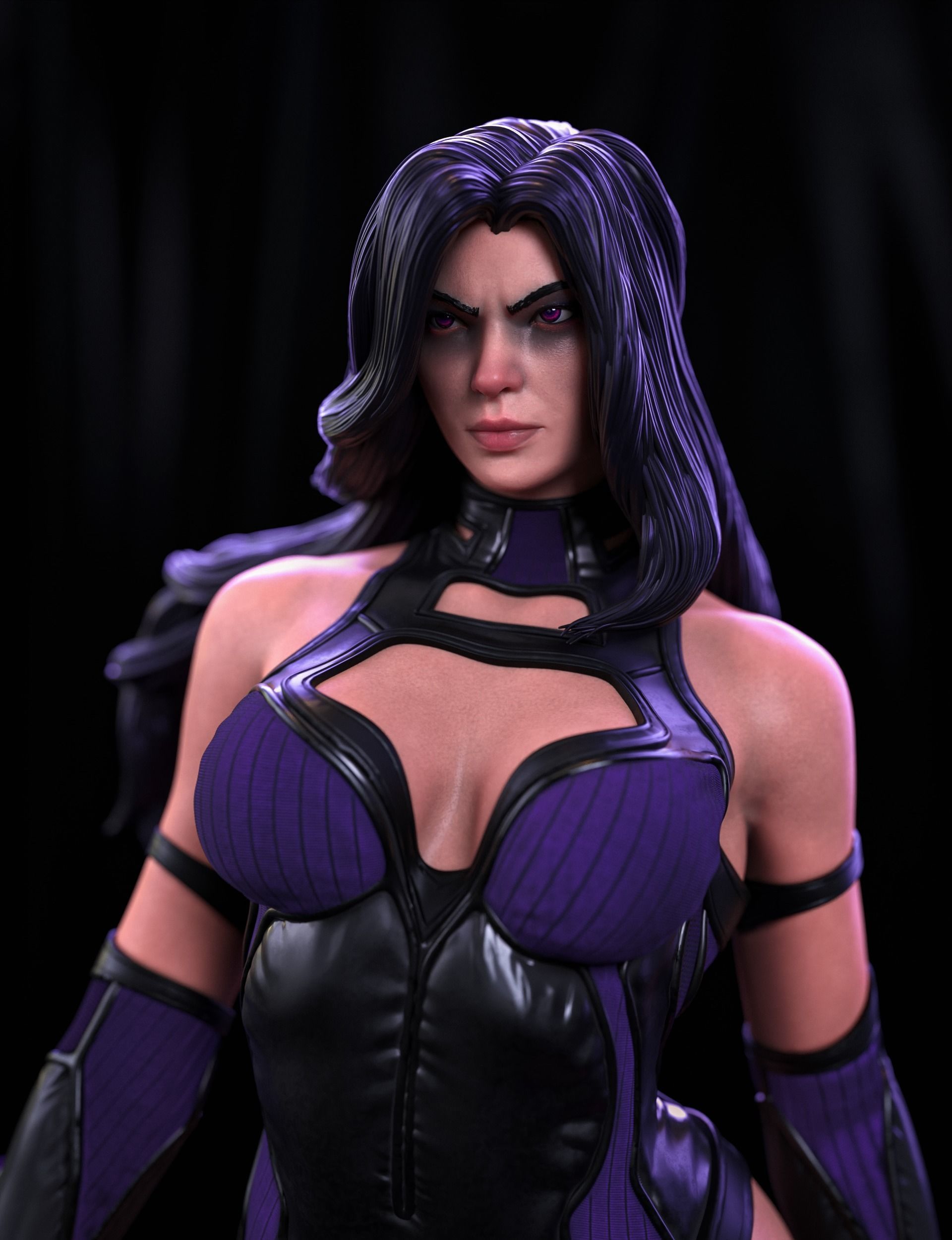 Psylocke Statue 3D print model_12