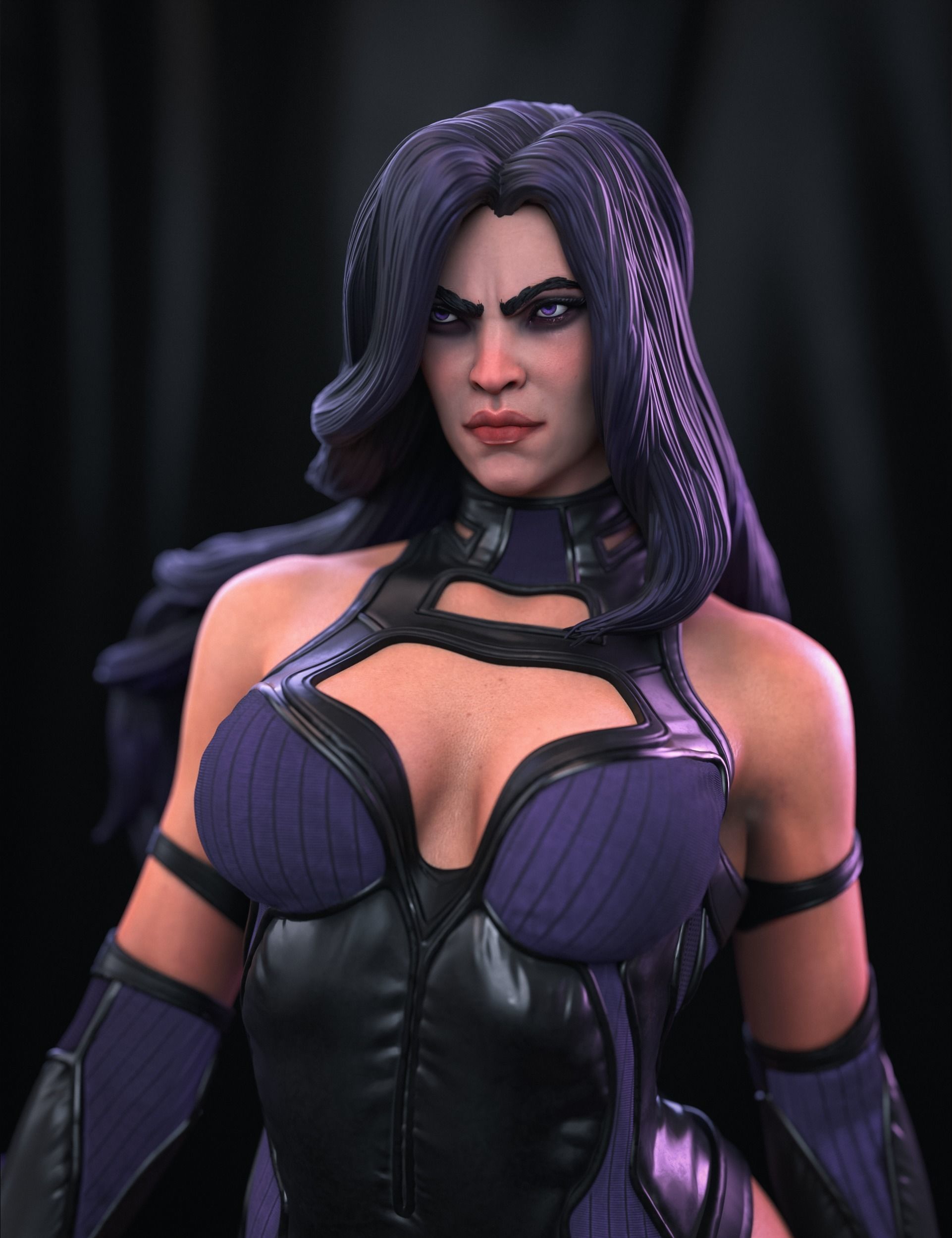 Psylocke Statue 3D print model_13