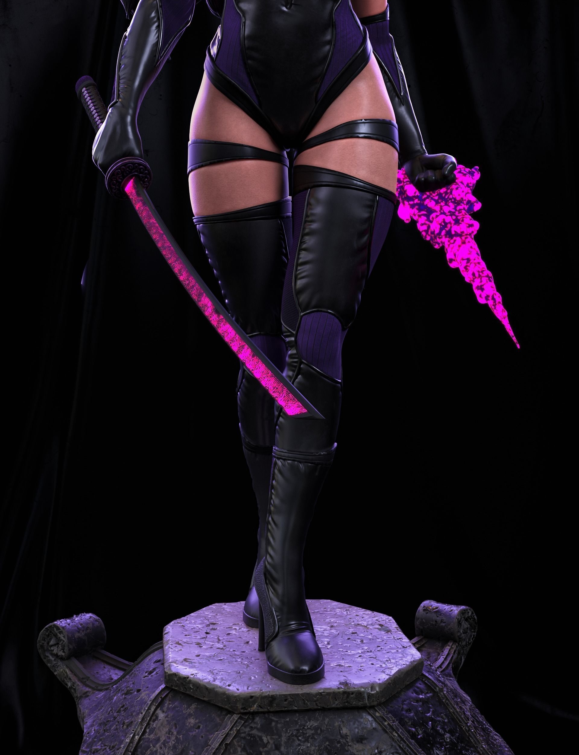 Psylocke Statue 3D print model_7