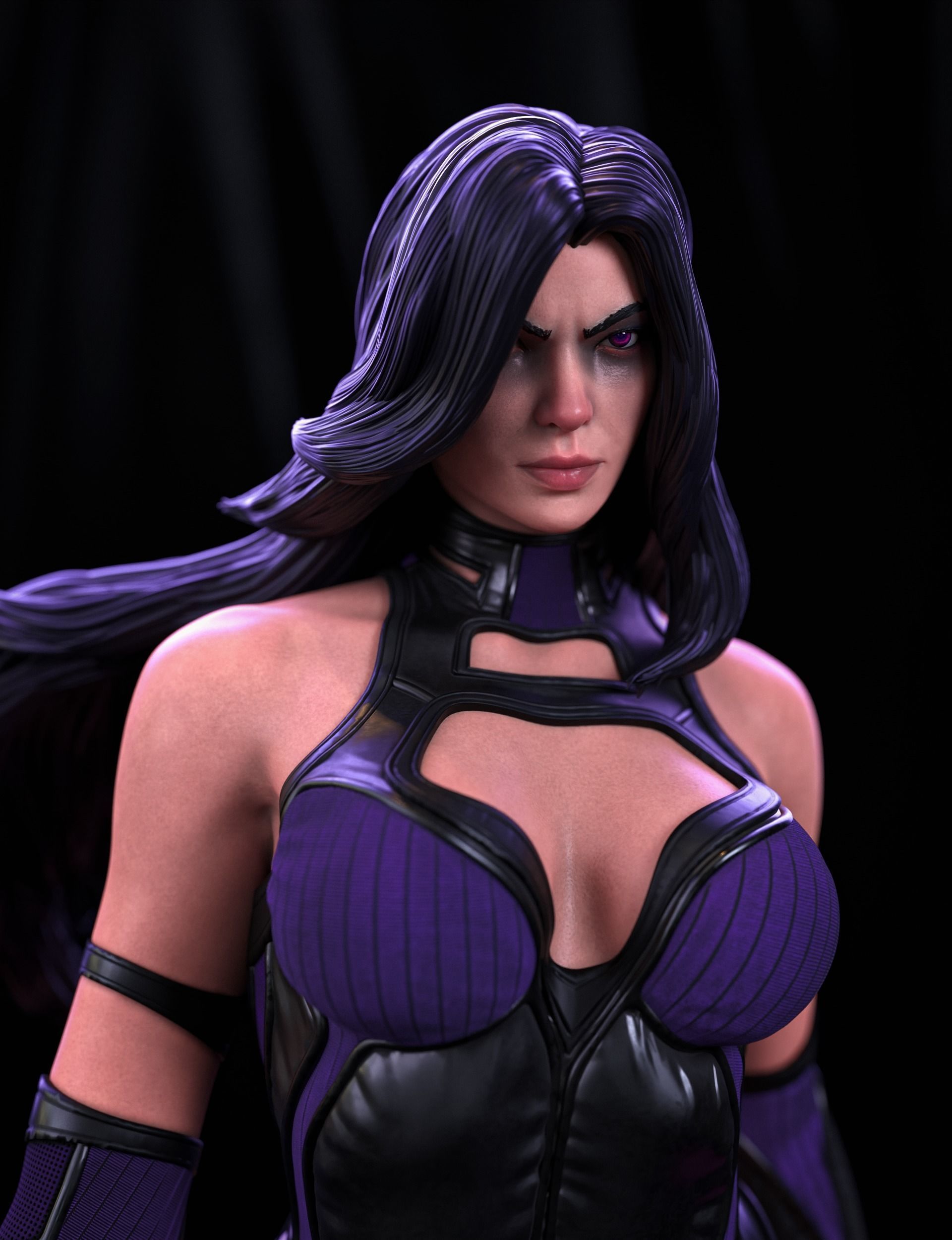 Psylocke Statue 3D print model_10
