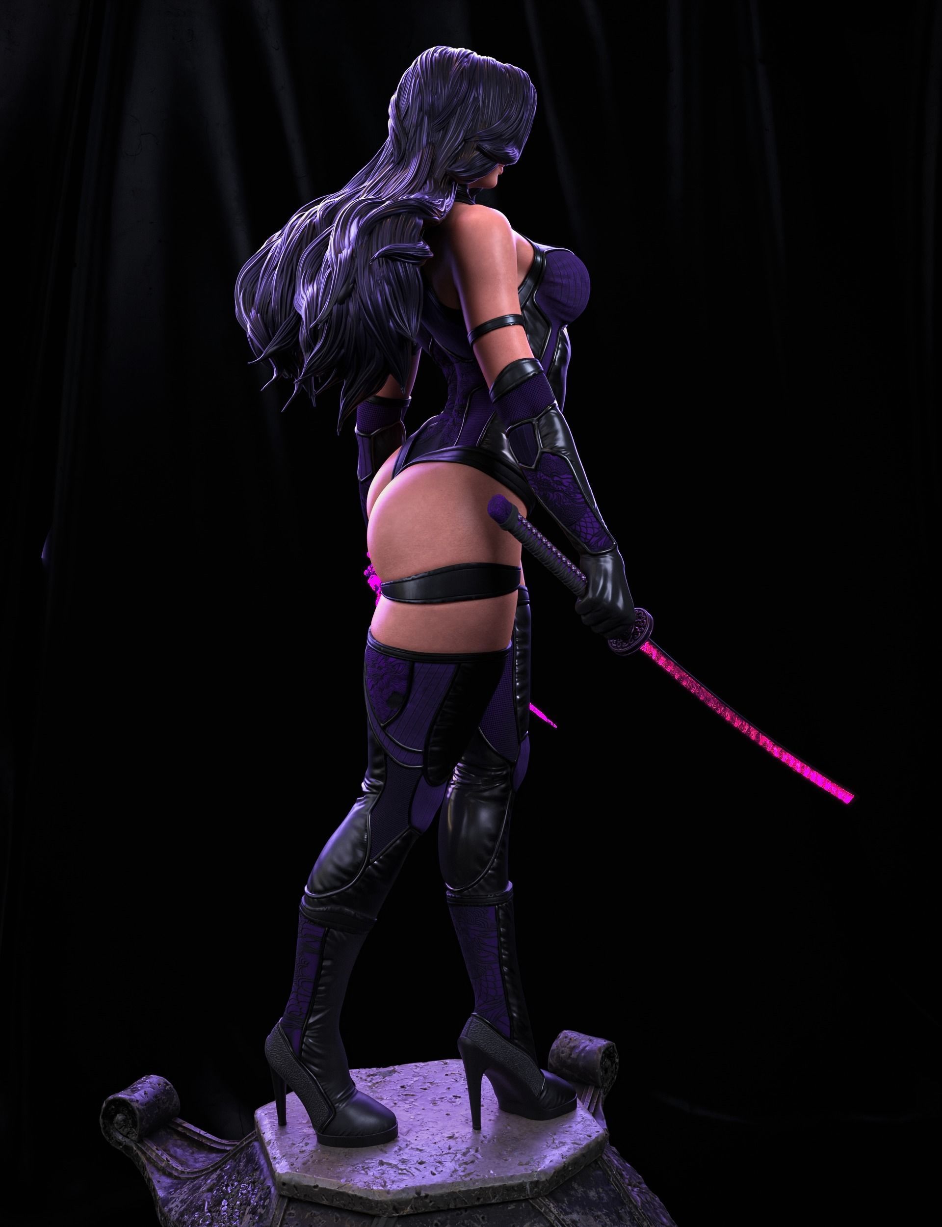 Psylocke Statue 3D print model_9