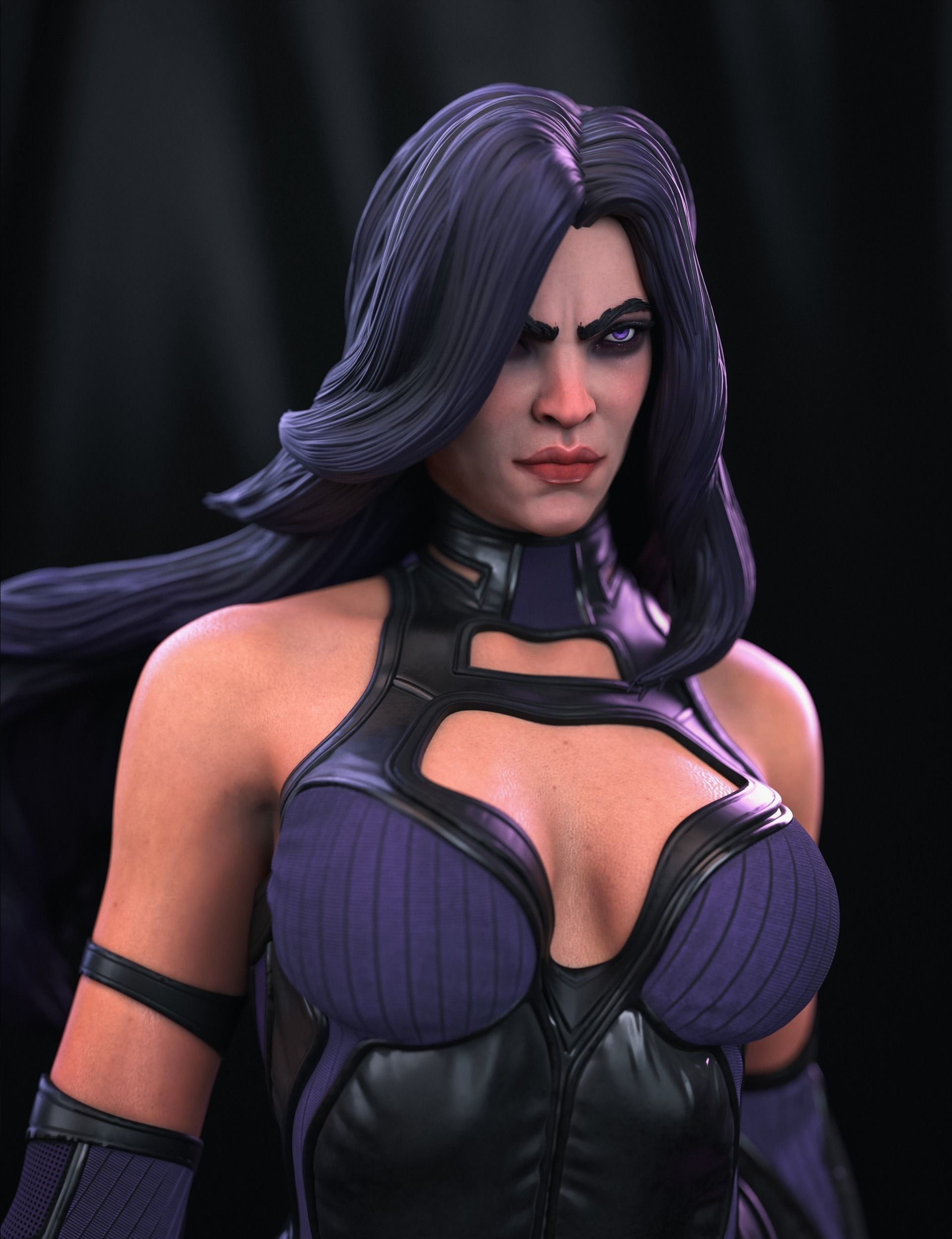 Psylocke Statue 3D print model_11