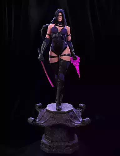 Psylocke Statue 3D print model