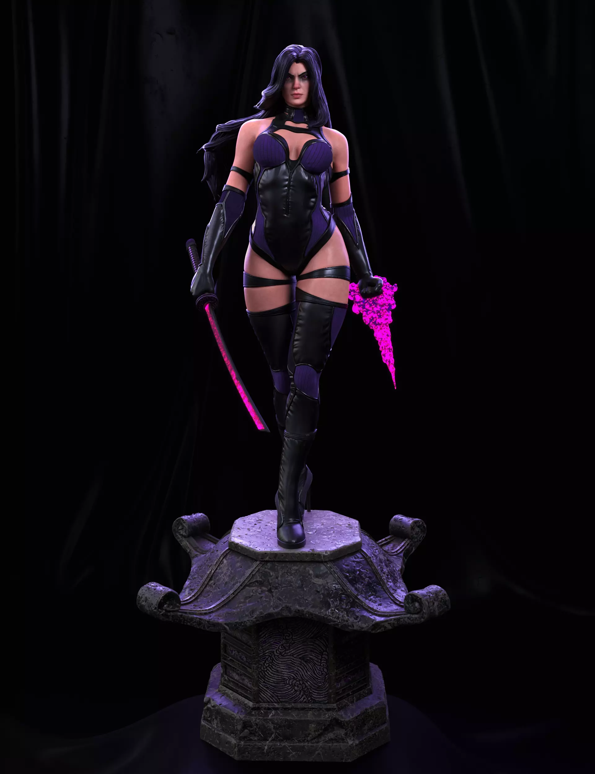 Psylocke Statue 3D print model_0